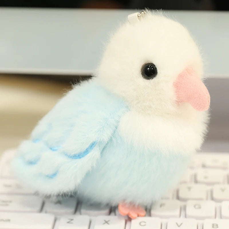 11cm Lifelike Parrot Plush Papa Circle Pendant Toy Cute Stuffed Animal Bird Bracelet Toy Doll Soft Cartoon Lovely Birthday Gift
