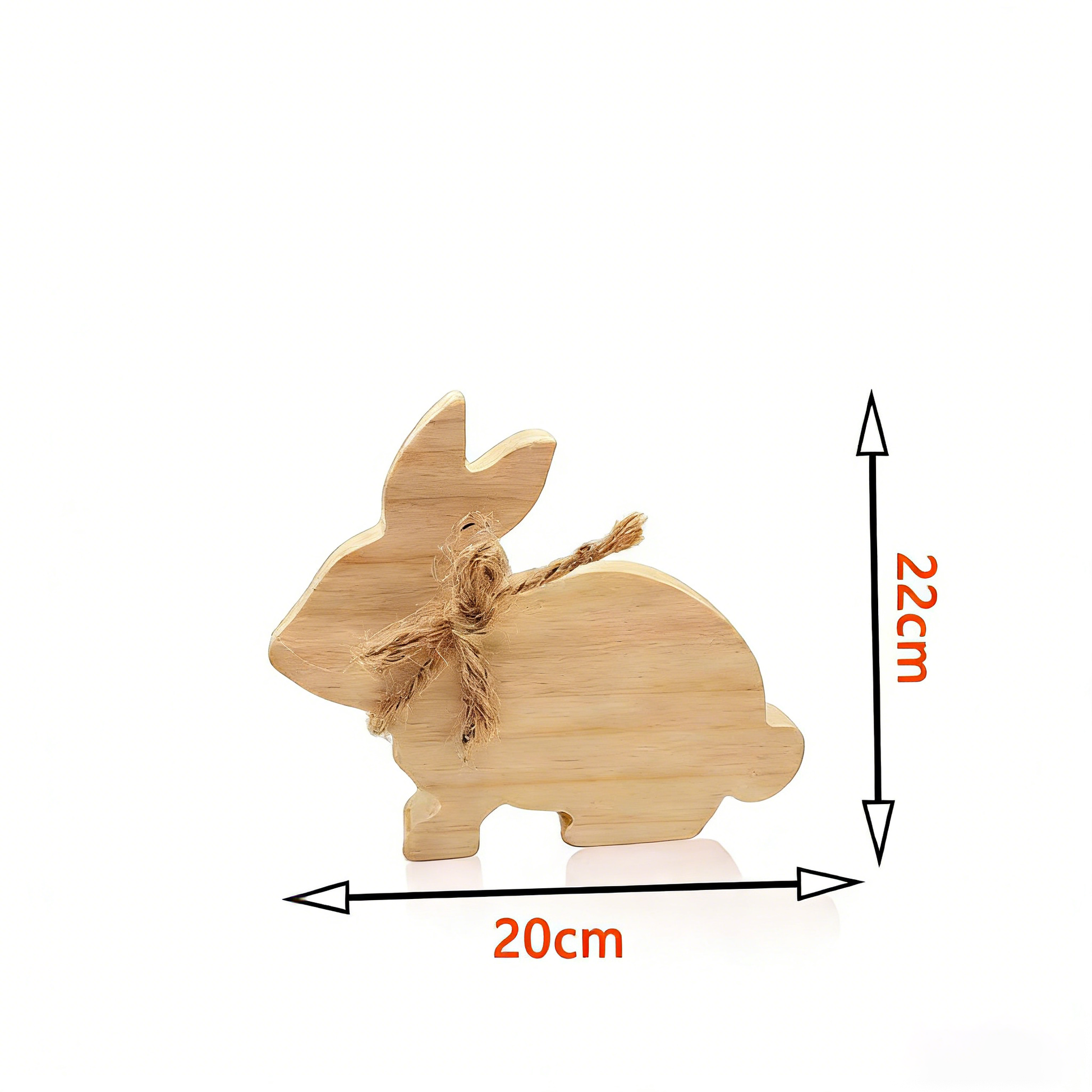 Rustic Wooden Bunny Statue - Farmhouse Easter Decor for Home | Natural Wood Animal Tabletop Decoration