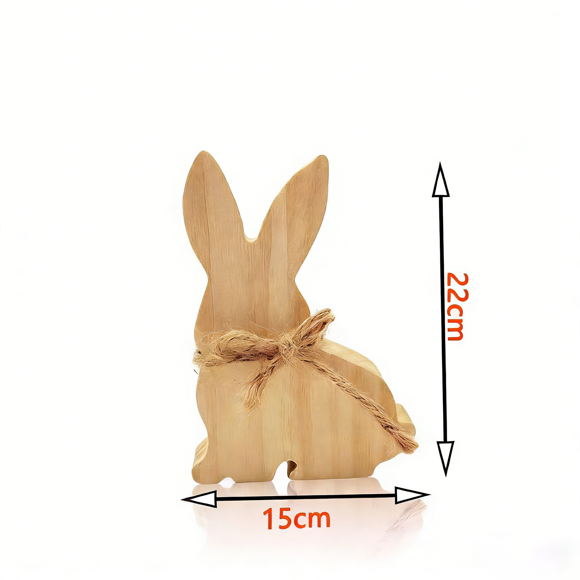 Rustic Wooden Bunny Statue - Farmhouse Easter Decor for Home | Natural Wood Animal Tabletop Decoration