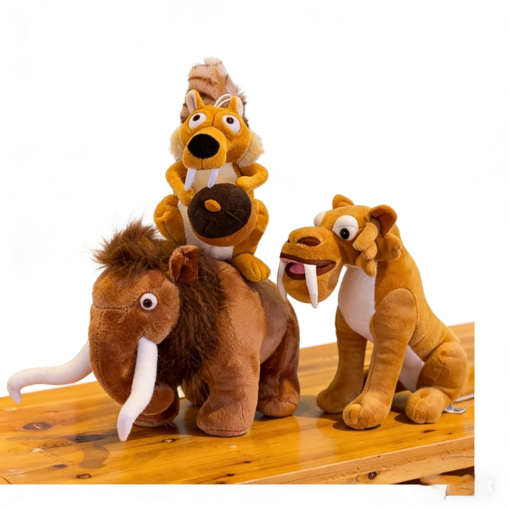 Ice Age Plush Toys Set - Sid, Manny, Diego & Scrat Stuffed Animals | Soft Plush Figures for Kids Gifts, Collectibles & Decor