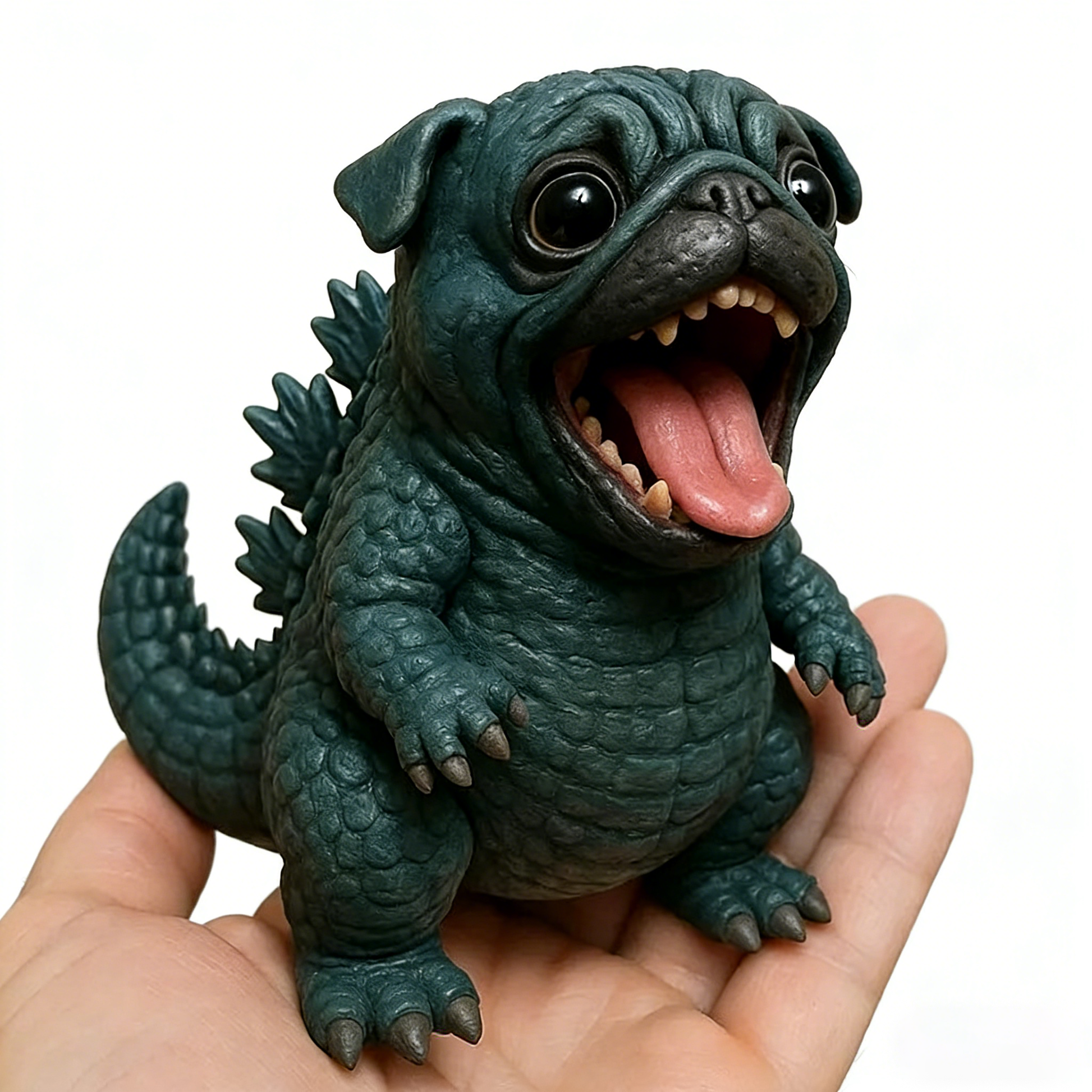 Cute Monster Dog Figurine - Gojira-Inspired Puppy Statue, Collectible Animal Decor for Desk, Shelf, or Unique Gift