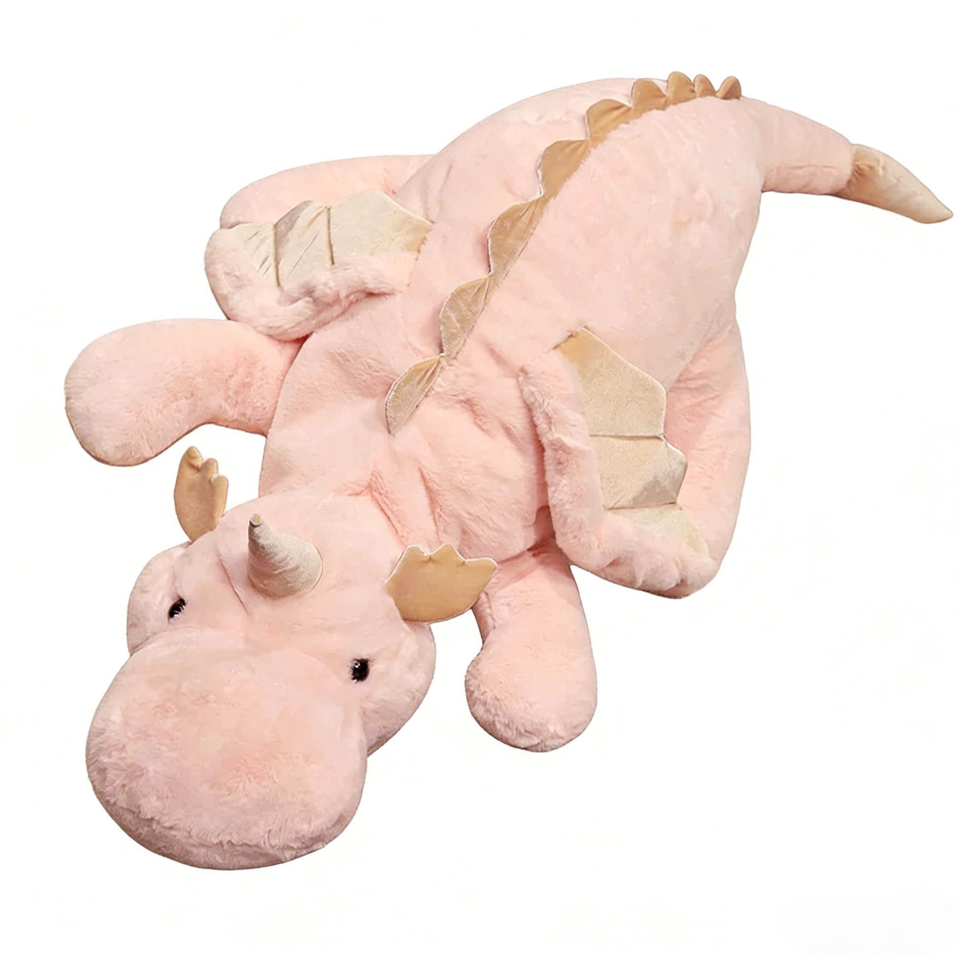 Giant Soft Dragon Plush Toy - Large Stuffed Animal Pillow for Kids & Adults, Huggable Long Body Cuddly Dragon Stuffed Toy (Pink/White, Multiple Sizes)