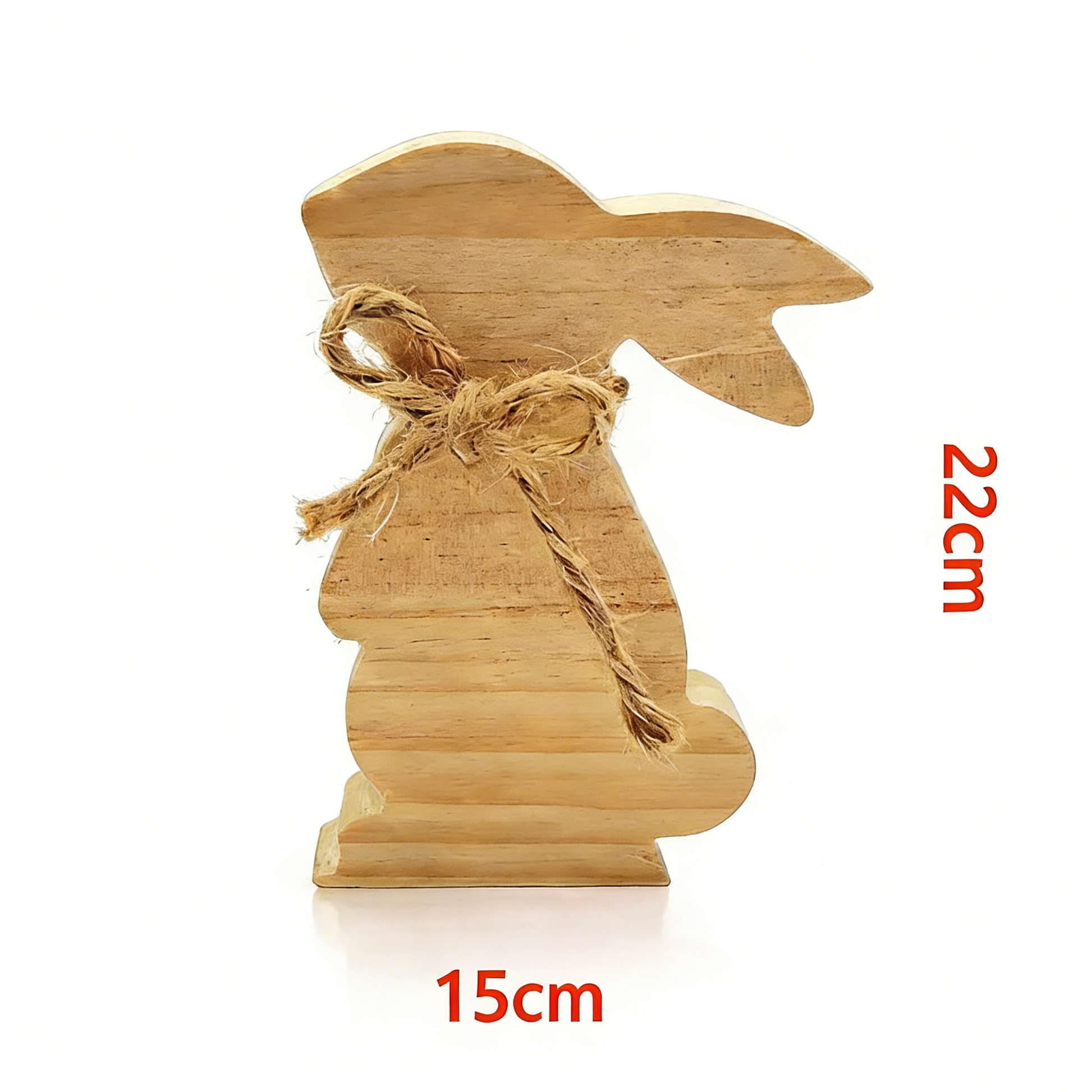 Rustic Wooden Bunny Statue - Farmhouse Easter Decor for Home | Natural Wood Animal Tabletop Decoration