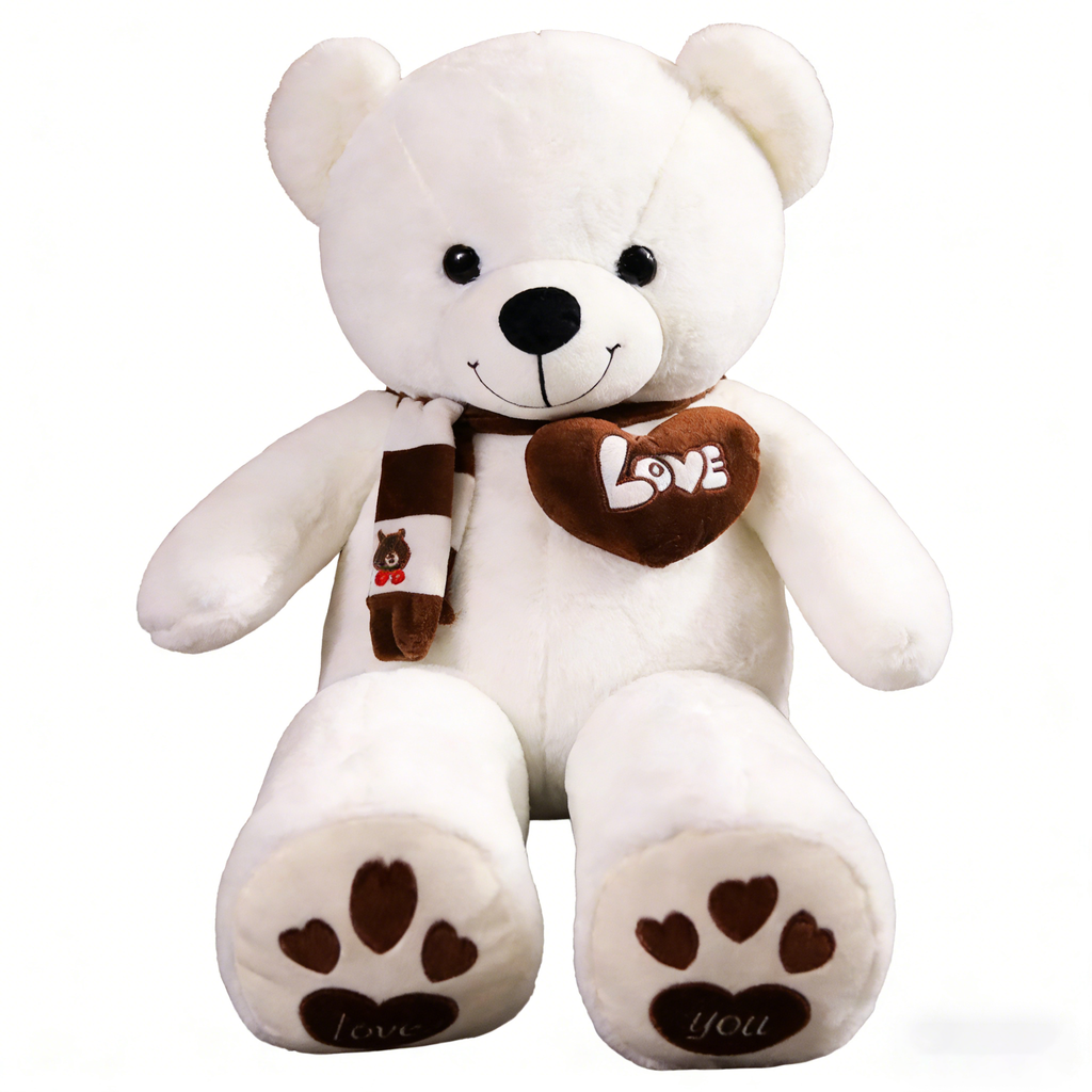 Giant Teddy Bear Plush Toy Set (Multiple Sizes/Colors) - Soft "Love" Heart Stuffed Animal, Cuddly Bear Pillow for Kids/Adults, Perfect Valentine's/Birthday/Anniversary Gift for Loved Ones