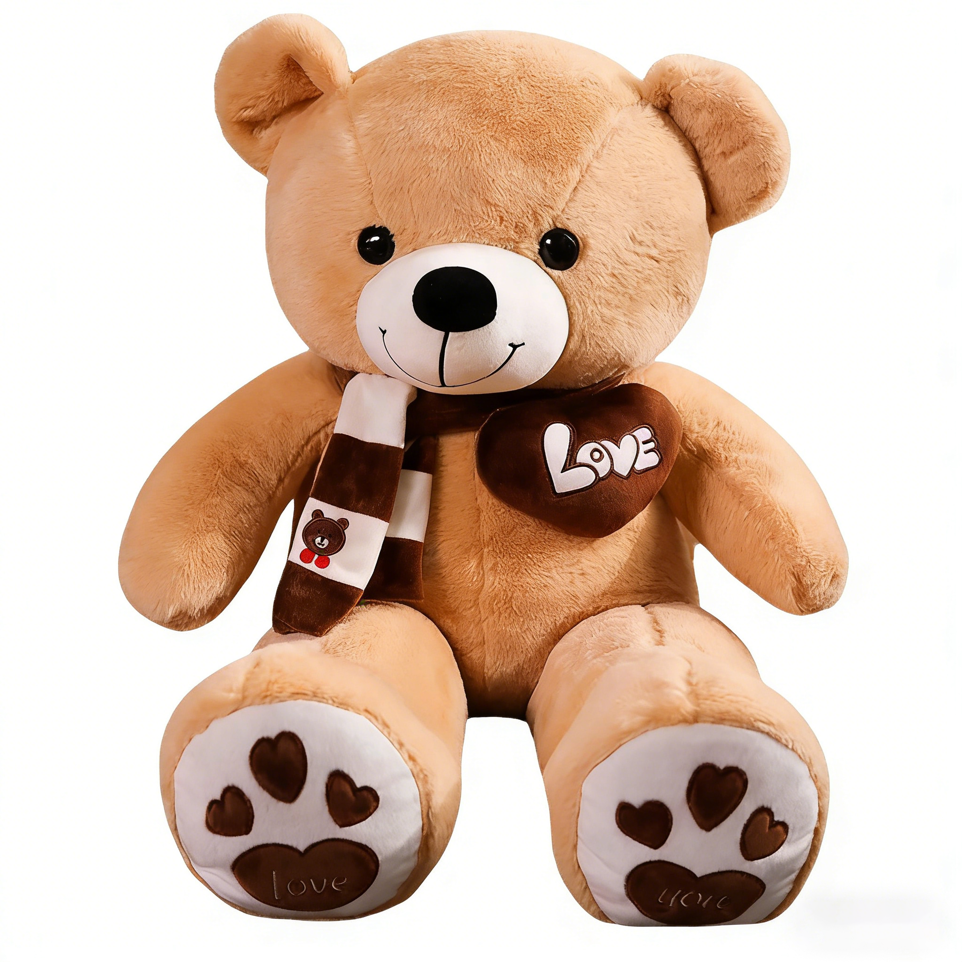 Giant Teddy Bear Plush Toy Set (Multiple Sizes/Colors) - Soft "Love" Heart Stuffed Animal, Cuddly Bear Pillow for Kids/Adults, Perfect Valentine's/Birthday/Anniversary Gift for Loved Ones