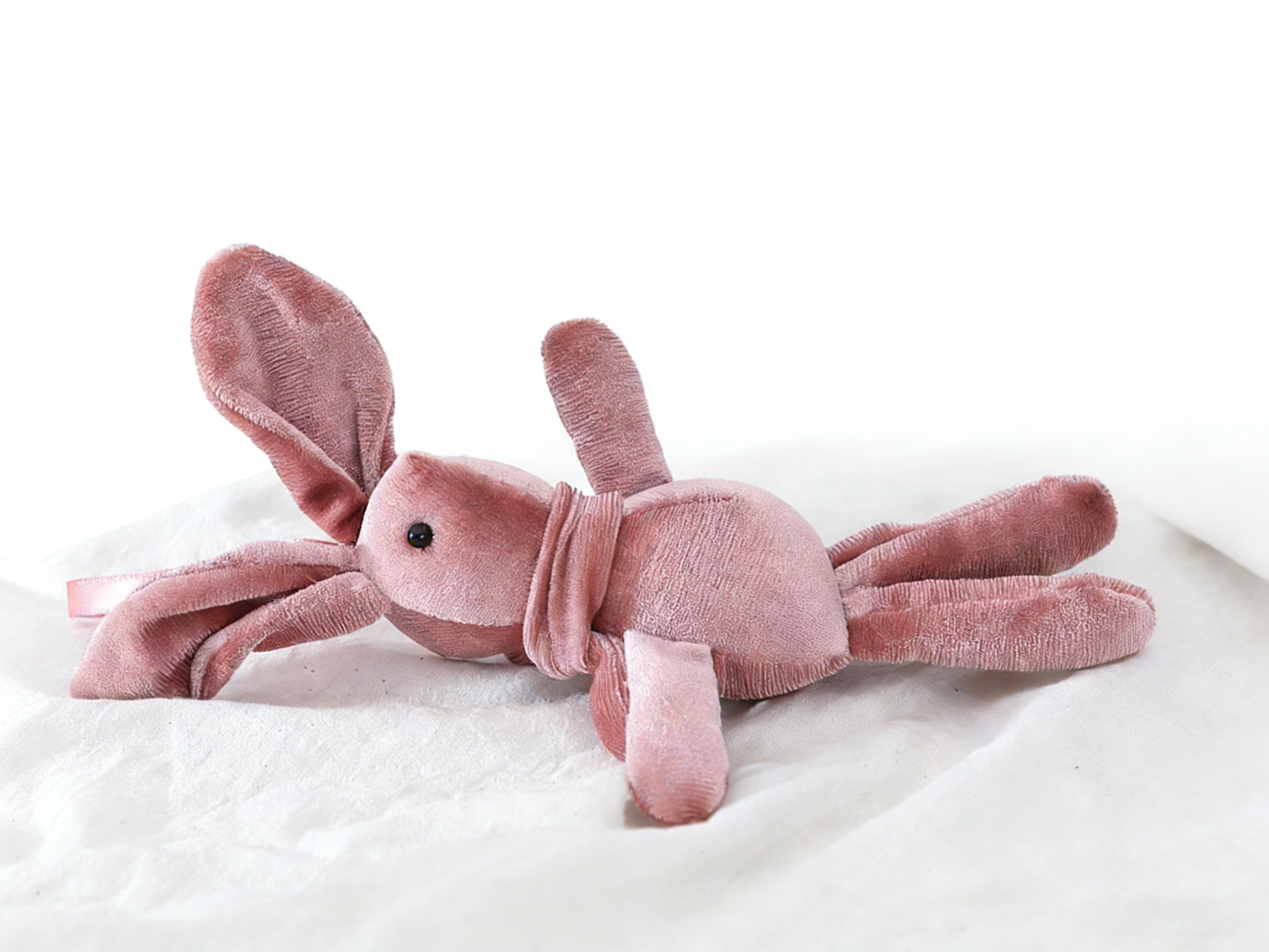 Velvet Wish Bunny Plush Keychain - Soft Corduroy Rabbit Stuffed Animal Charm for Bag/Car/Home | Cute Lucky Wish Rabbit Toy (Multiple Colors)