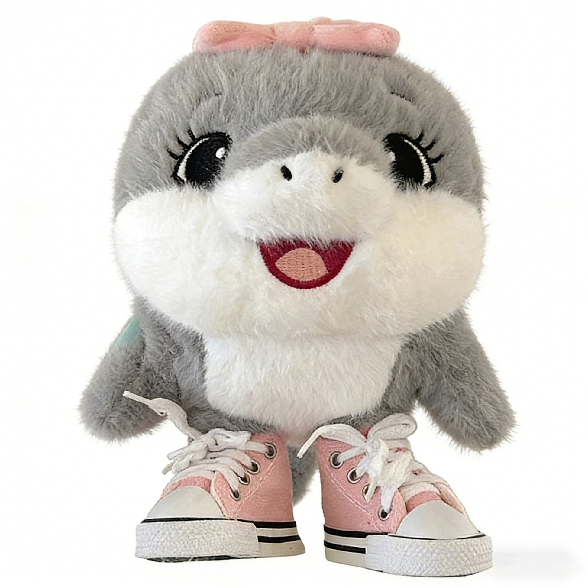 "Cute Shark Plush Toy  Stylish Sneaker-Wearing Shark Stuffed Dolls, Soft Cuddly Plushies for Kids & Home Decor"