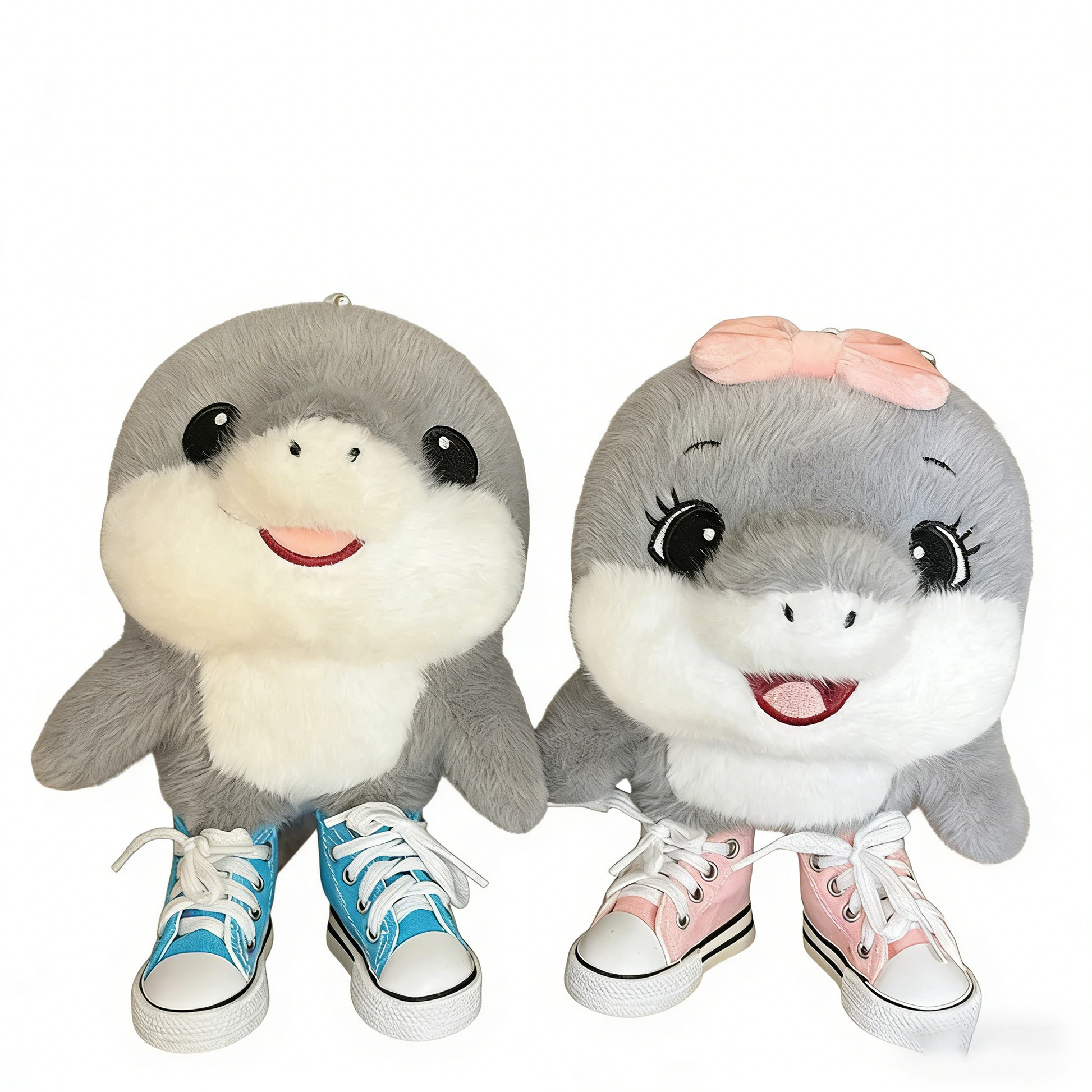 "Cute Shark Plush Toy  Stylish Sneaker-Wearing Shark Stuffed Dolls, Soft Cuddly Plushies for Kids & Home Decor"