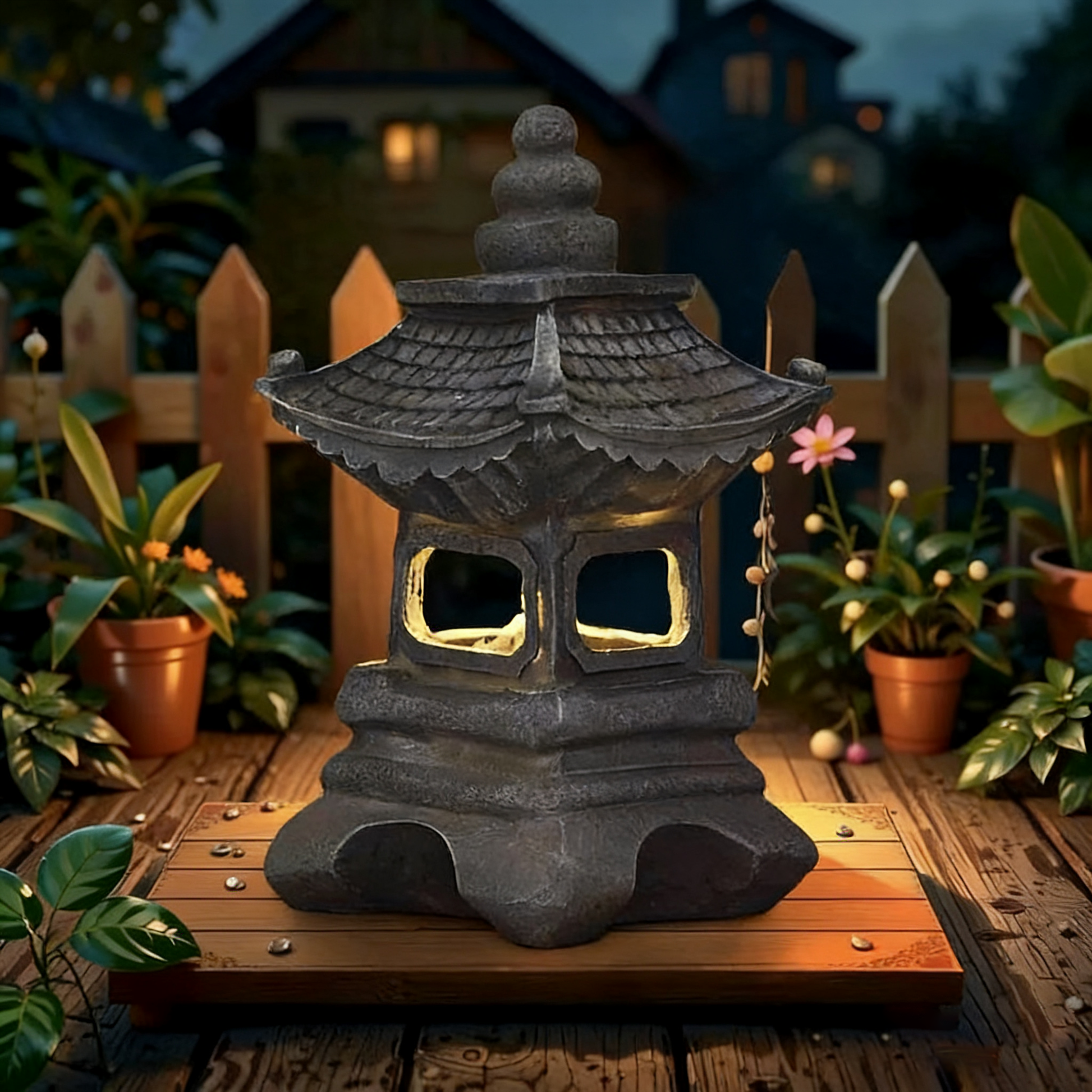 Solar Garden Lights Resin Elf Statue - Outdoor Decorative Solar-Powered LED Lights for Yard, Patio, Garden - Cute Resin Fairy/Elephant/Cat Figurine Solar Lamp (Waterproof, Auto On/Off)