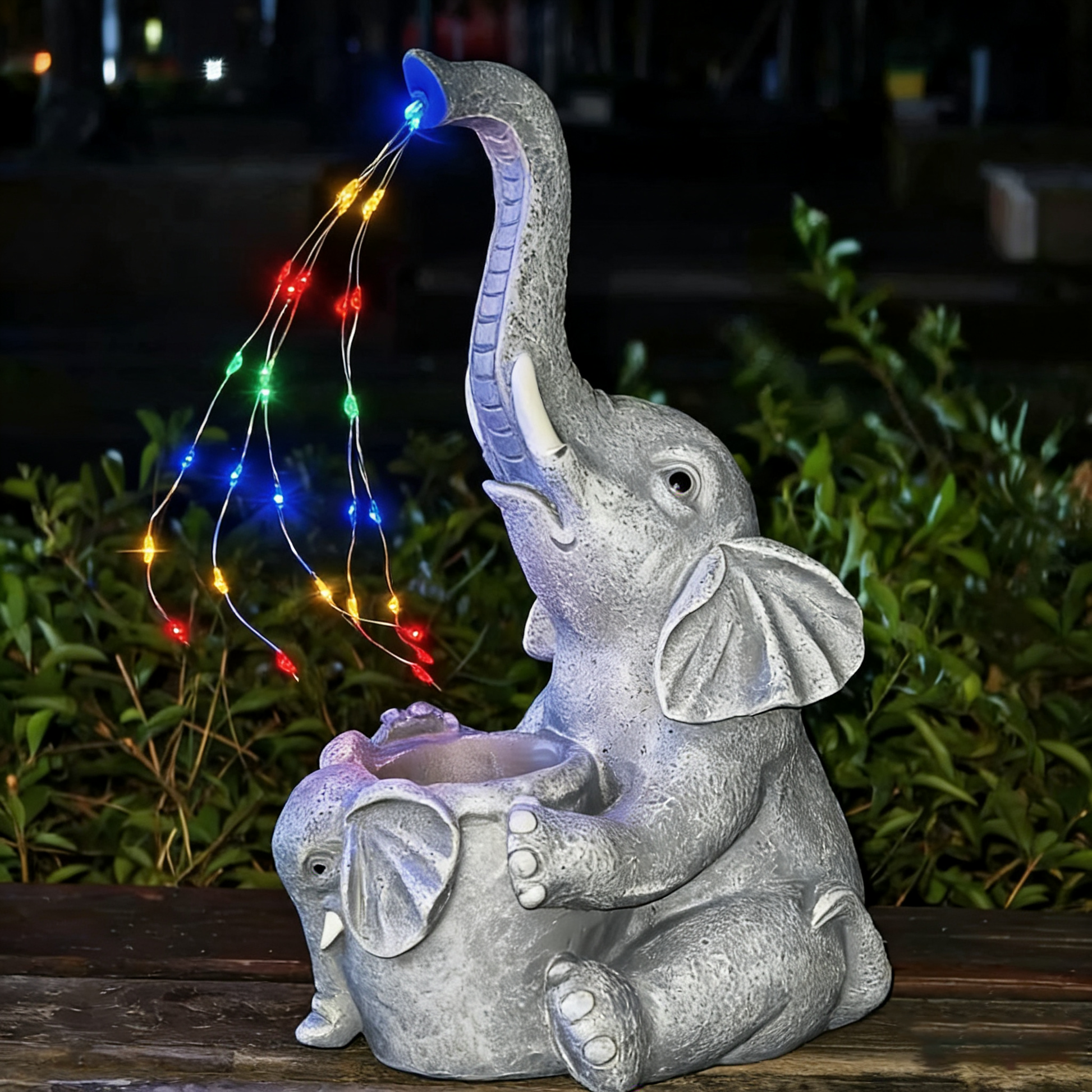Solar Garden Lights Resin Elf Statue - Outdoor Decorative Solar-Powered LED Lights for Yard, Patio, Garden - Cute Resin Fairy/Elephant/Cat Figurine Solar Lamp (Waterproof, Auto On/Off)