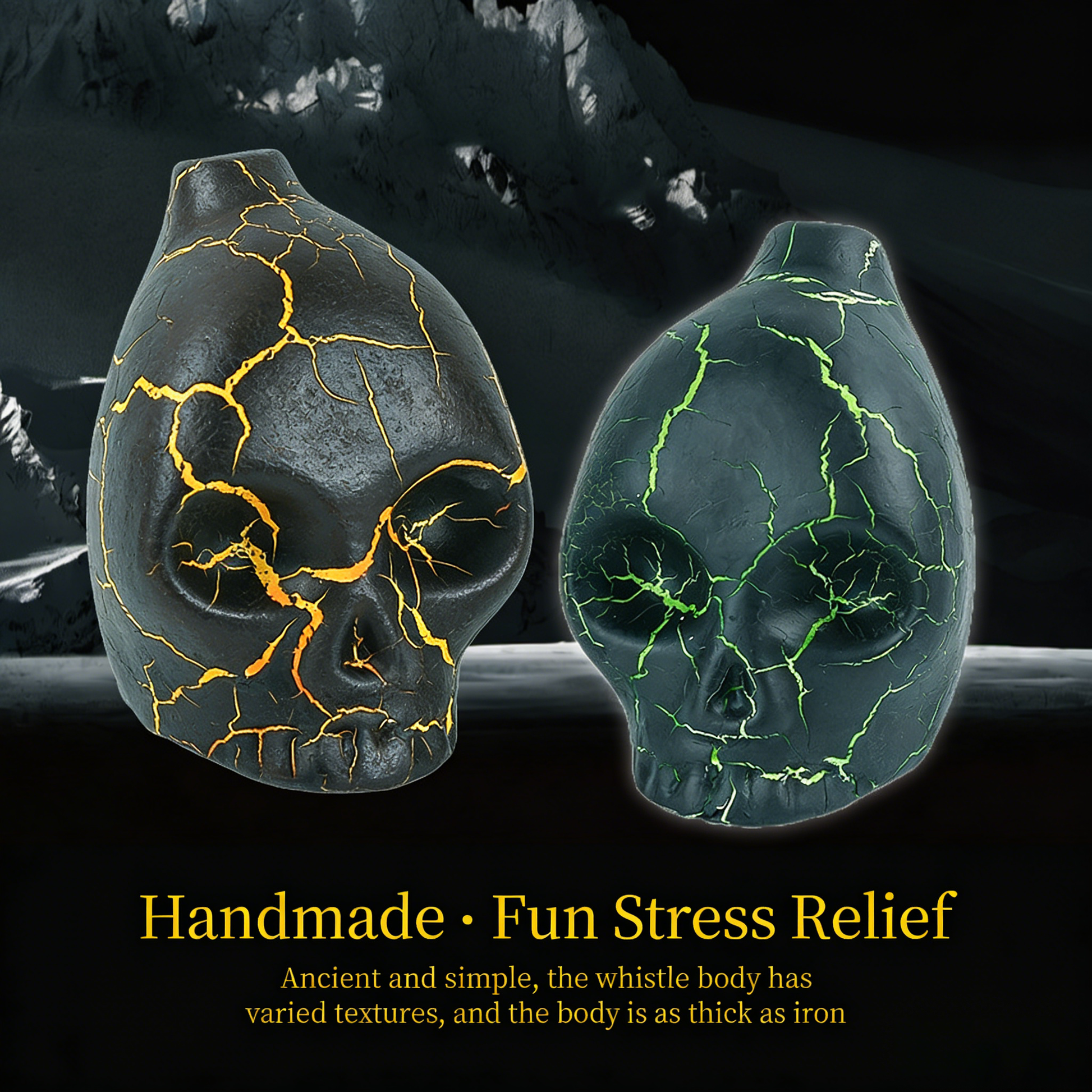 Aztec Death Whistle (Multiple Styles) – Handmade Clay Skull Ghost Whistle with Loud Penetrating Sound