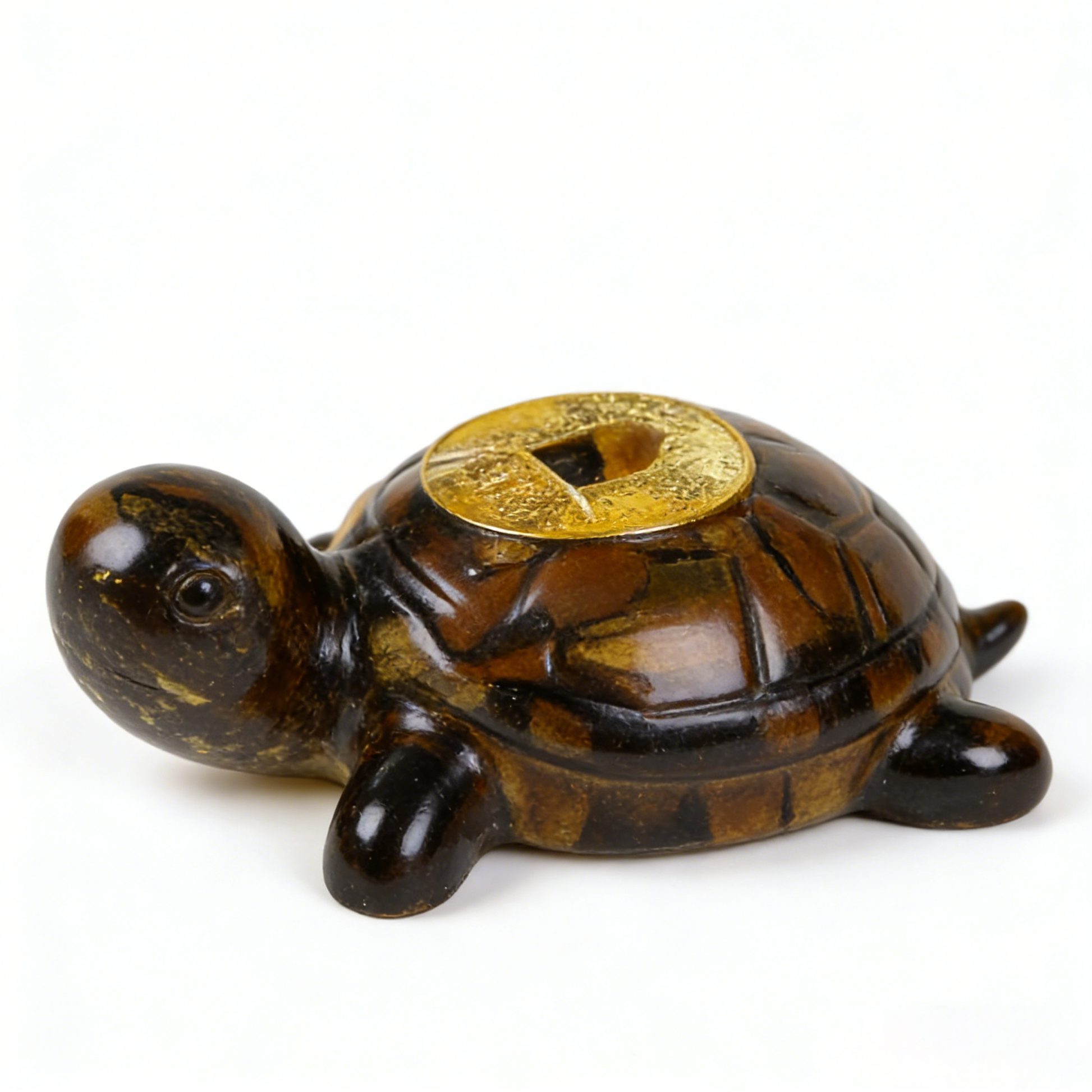 Crystal Coin Turtle Wealth Charm - Lucky Feng Shui Tortoise Statue for Prosperity | Mini Crystal Money Turtle Decor