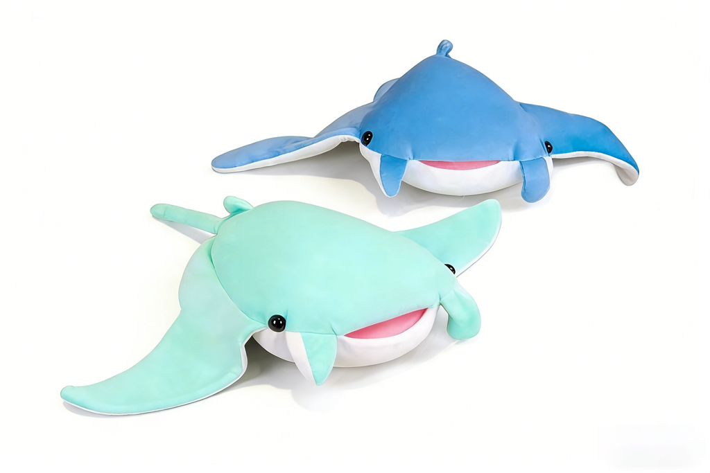 "Cute Manta Ray Plush Toy - Soft Stuffed Animal Pillow | Kawaii Ocean Sea Creature Plush for Kids & Adults (2 Colors)"