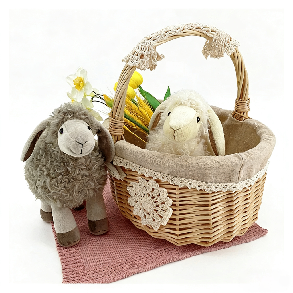 Children Soft White Sheep Plush Doll Baby Cute Animal Doll Girls Baby Stuffed Doll Home Toys Sleeping Mate Stuffed Plush Toys