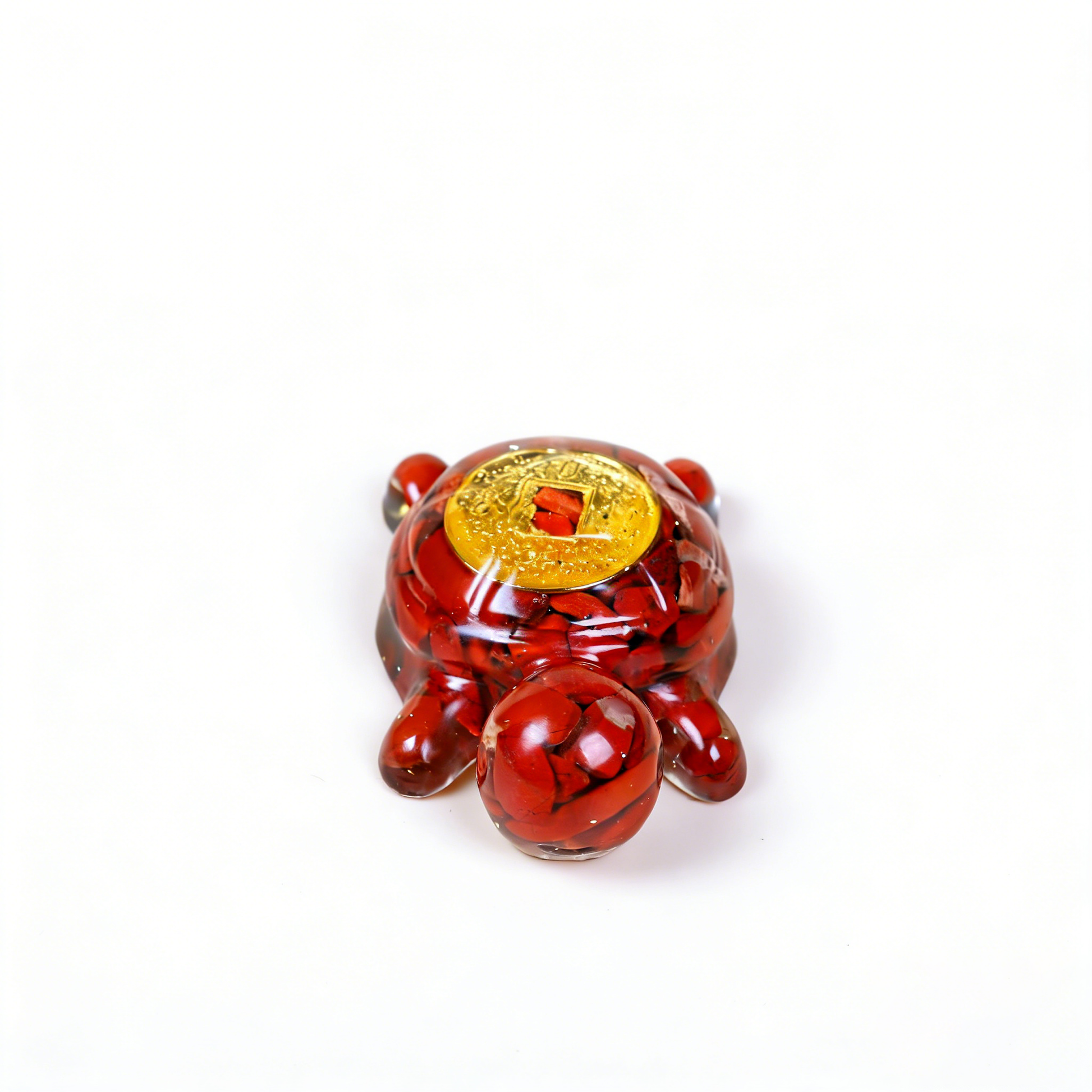 Crystal Coin Turtle Wealth Charm - Lucky Feng Shui Tortoise Statue for Prosperity | Mini Crystal Money Turtle Decor
