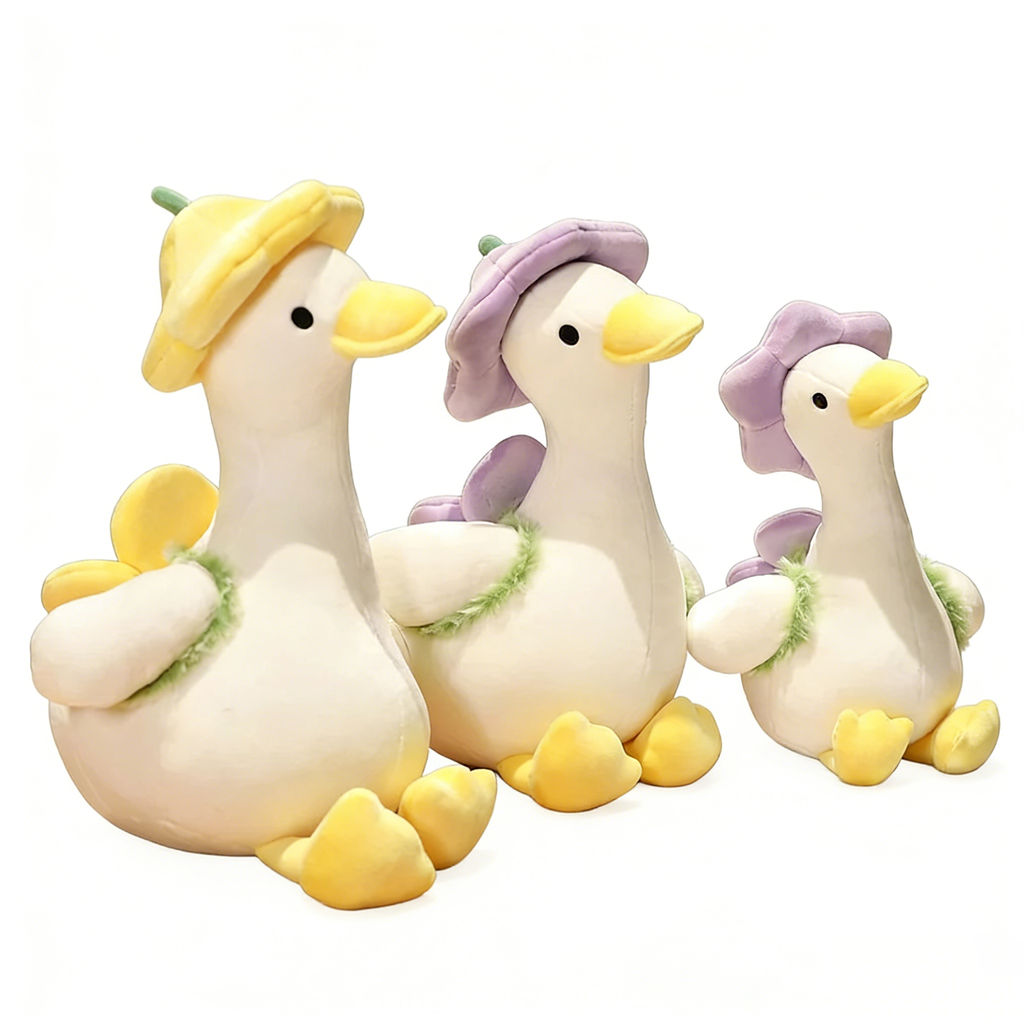 Giant Flower Hat Duck Plush Toy – Soft Stuffed Animal Duck Pillow for Cuddling, Kids Gift, Home Decor | Cute Large Plush Duck for Adults & Children
