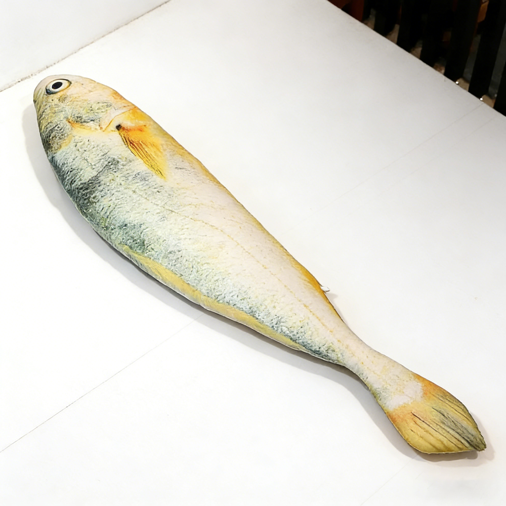 Realistic Yellow Croaker Plush Toy | 60cm Soft Stuffed Fish Pillow | Emotional Support Cuddle Buddy for Adults & Kids | Home Decor Gift for Ocean Lovers