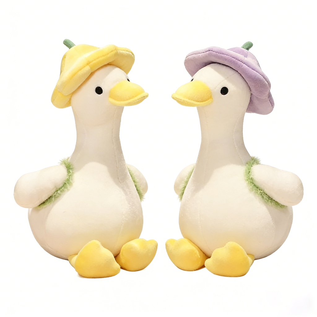 Giant Flower Hat Duck Plush Toy – Soft Stuffed Animal Duck Pillow for Cuddling, Kids Gift, Home Decor | Cute Large Plush Duck for Adults & Children
