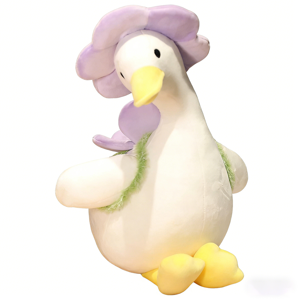 Giant Flower Hat Duck Plush Toy – Soft Stuffed Animal Duck Pillow for Cuddling, Kids Gift, Home Decor | Cute Large Plush Duck for Adults & Children