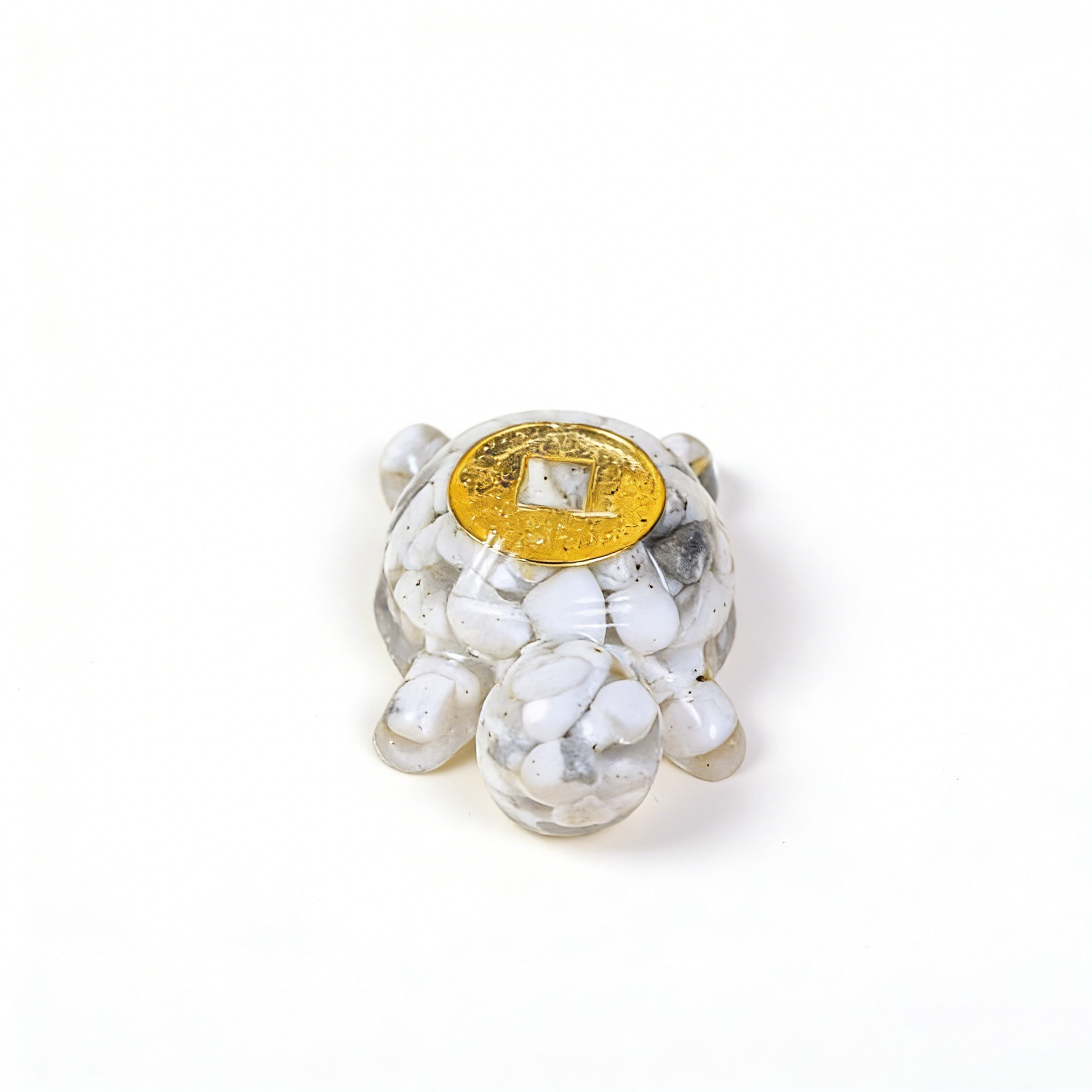 Crystal Coin Turtle Wealth Charm - Lucky Feng Shui Tortoise Statue for Prosperity | Mini Crystal Money Turtle Decor