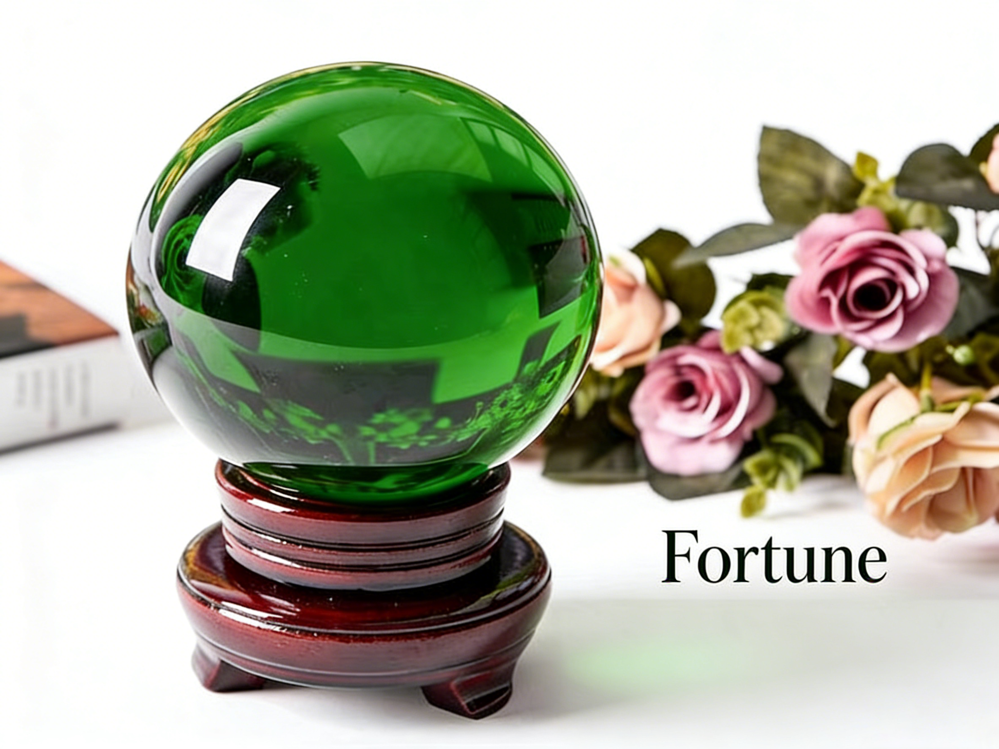 Amethyst & Blue & Wealth Gold Crystal Ball Set - Spiritual Decor for Good Fortune, Career Prosperity & Calm Energy | Home/Office Luck Ornament