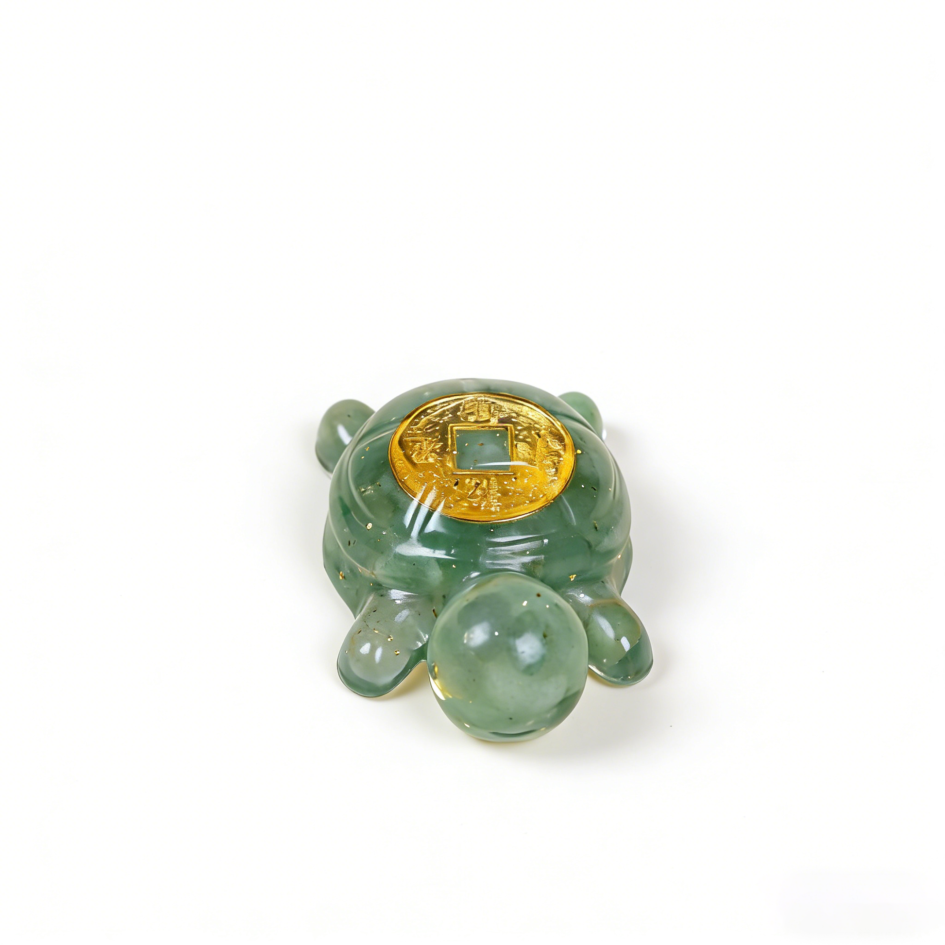 Crystal Coin Turtle Wealth Charm - Lucky Feng Shui Tortoise Statue for Prosperity | Mini Crystal Money Turtle Decor
