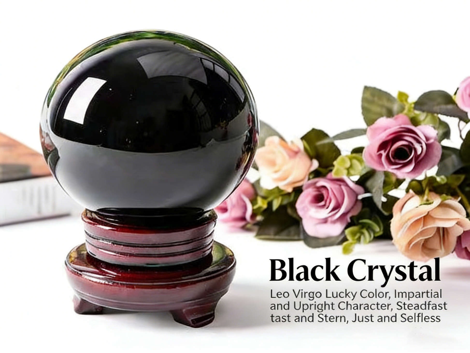 Amethyst & Blue & Wealth Gold Crystal Ball Set - Spiritual Decor for Good Fortune, Career Prosperity & Calm Energy | Home/Office Luck Ornament