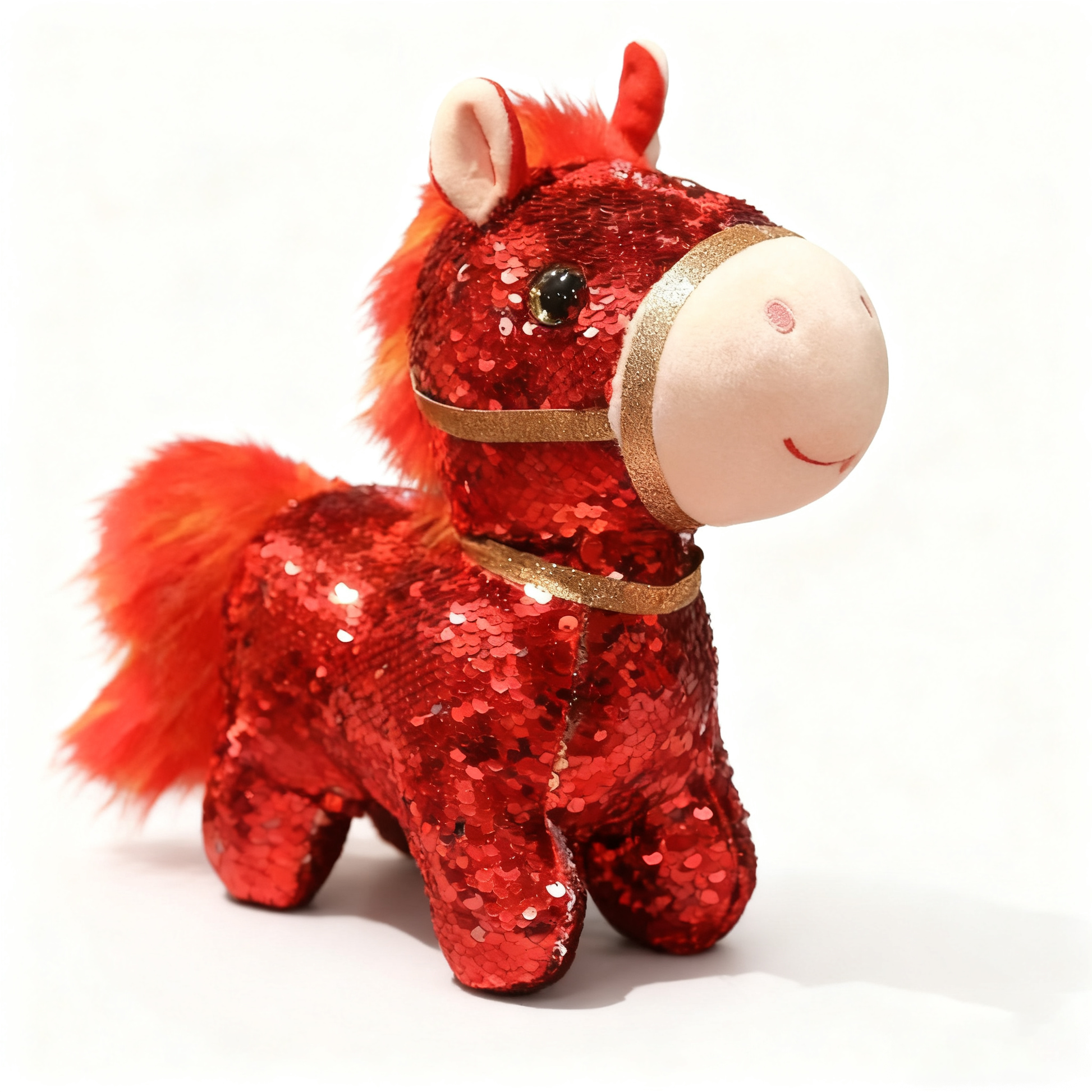 "Reversible Sequin Horse Plush Toy – Stress Relief Companion with Magical Sparkle, Perfect Heartwarming Gift for Kids & Adults"