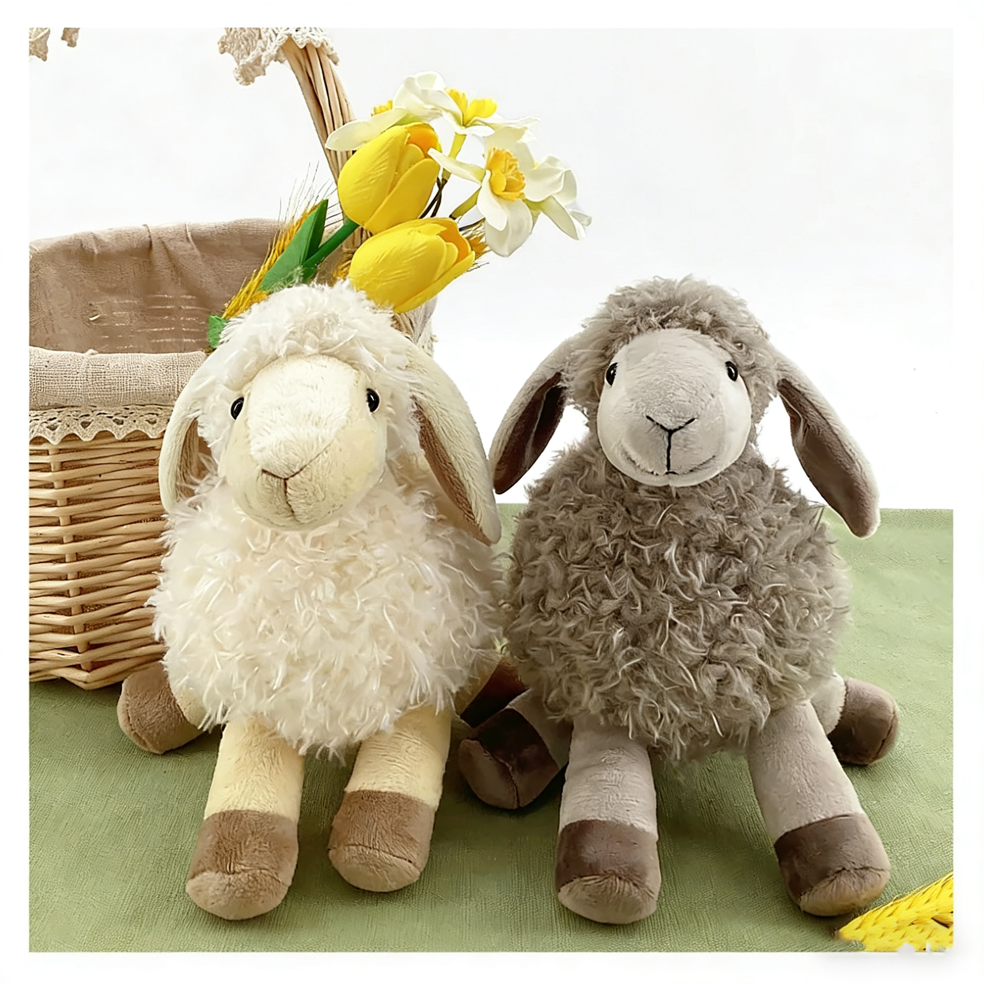 Children Soft White Sheep Plush Doll Baby Cute Animal Doll Girls Baby Stuffed Doll Home Toys Sleeping Mate Stuffed Plush Toys
