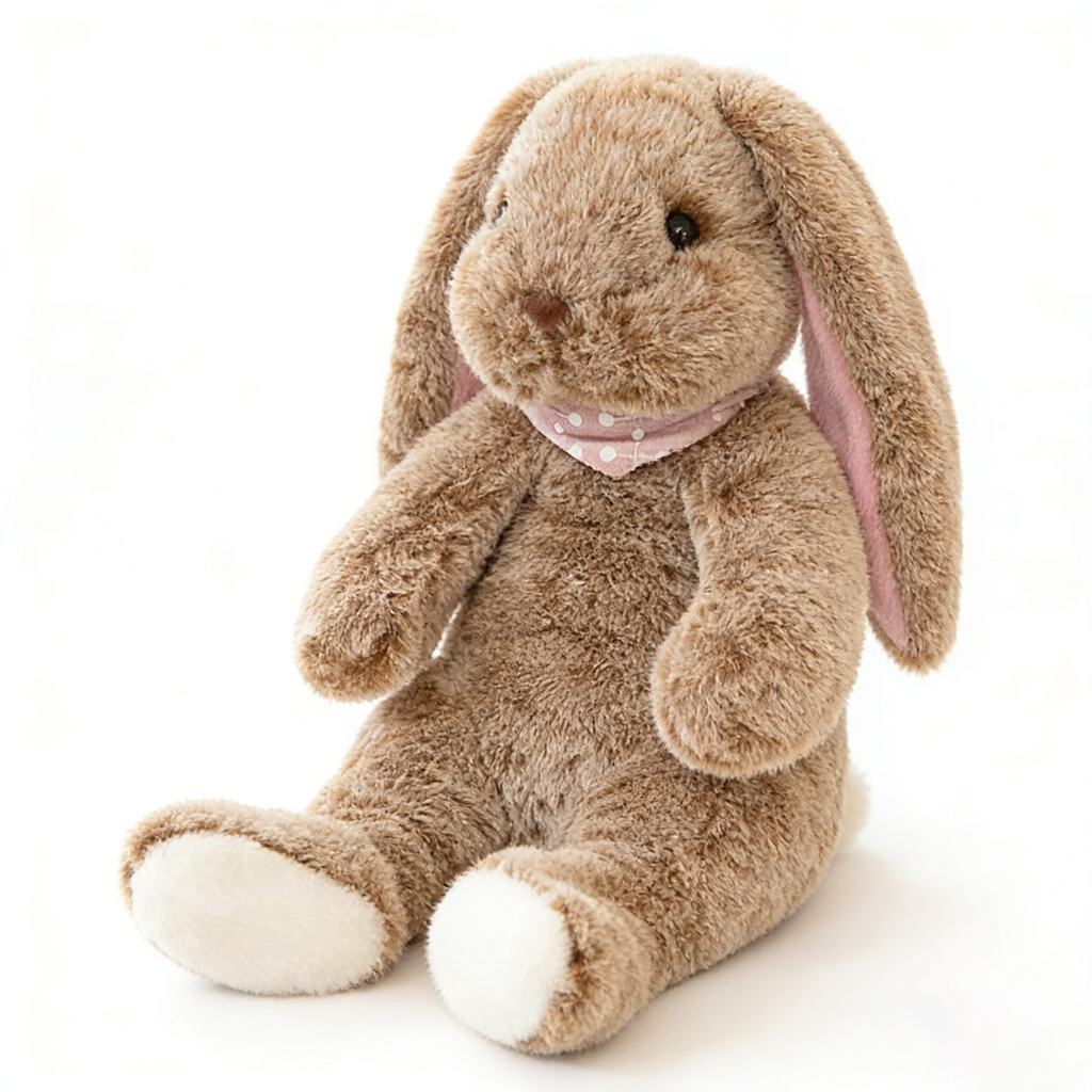 "Cute Long-Eared Bunny Plush Toy - Soft Stuffed Animal with Knit Sweater/Scarf | Adorable Kids Gift, Bedtime Companion (Multiple Colors)"