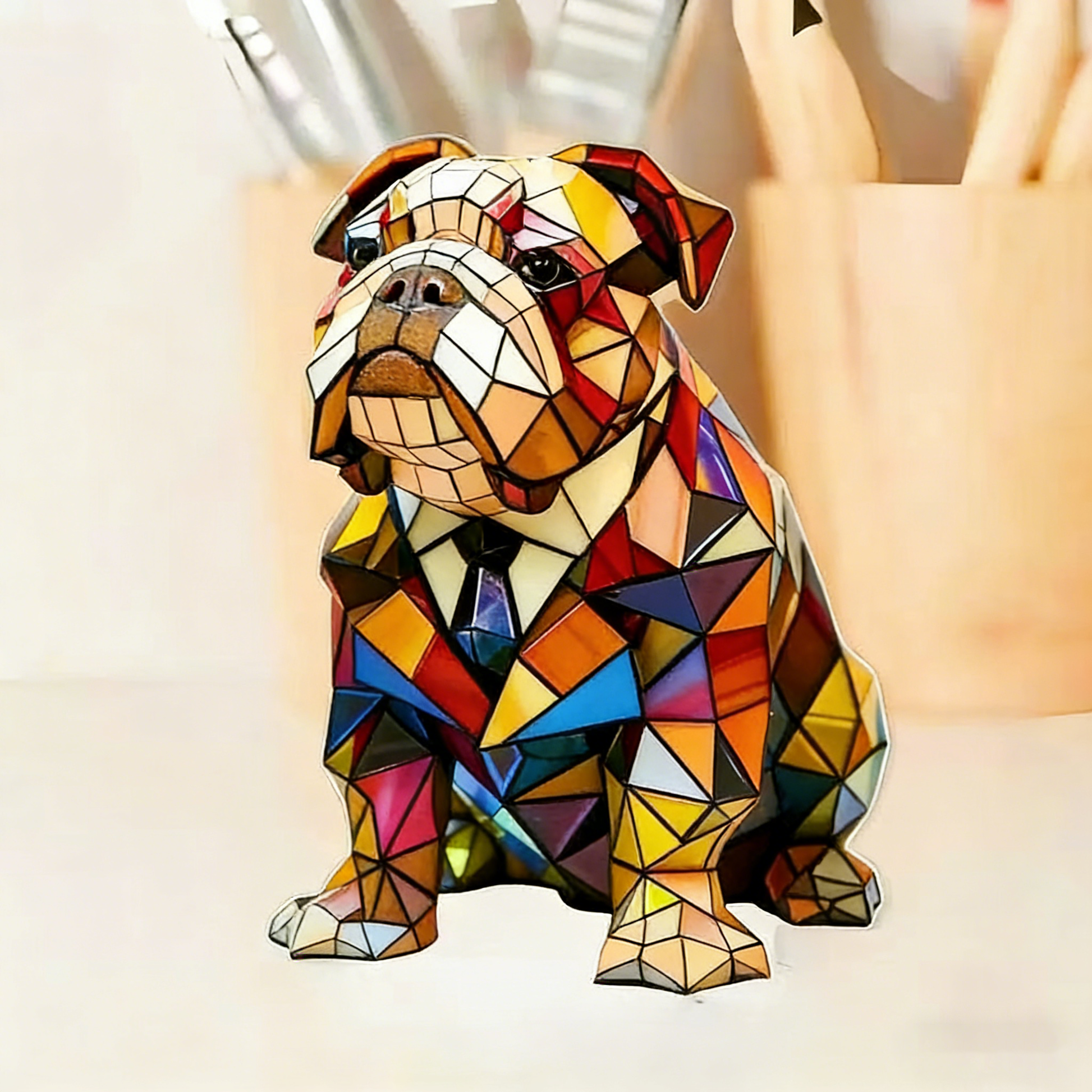 Resin Stained Glass Pet Lamp - Dog/Cat Night Light for Bedroom | Pet Lover Decor | Dachshund/Beagle/Black Cat Table Lamp