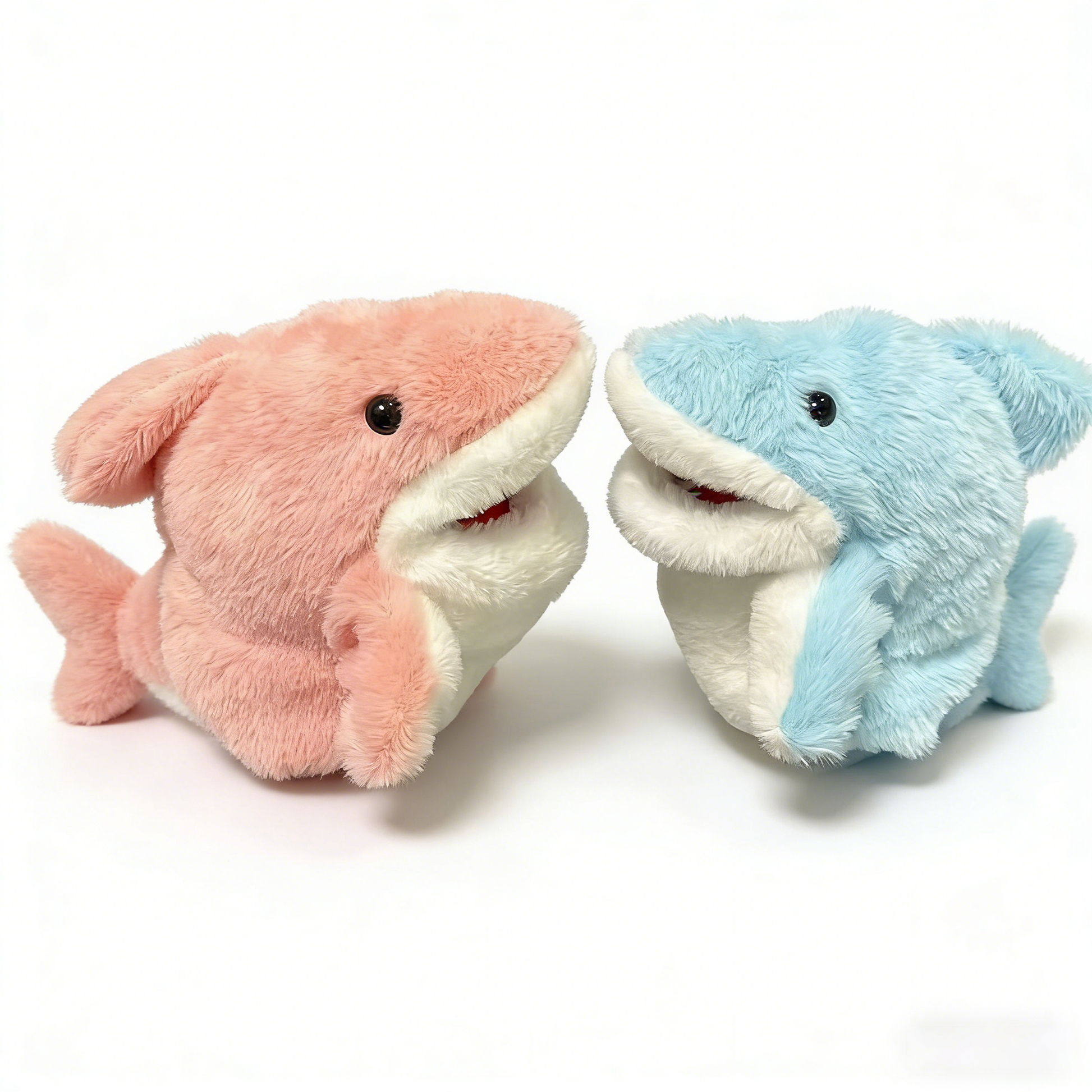 Cute Shark Hand Puppet Plush Toy - Soft Fluffy Animal Hand Puppets for Kids Toddlers, Interactive Puppet Show Toys, Gift for Boys Girls Birthday & Playtime