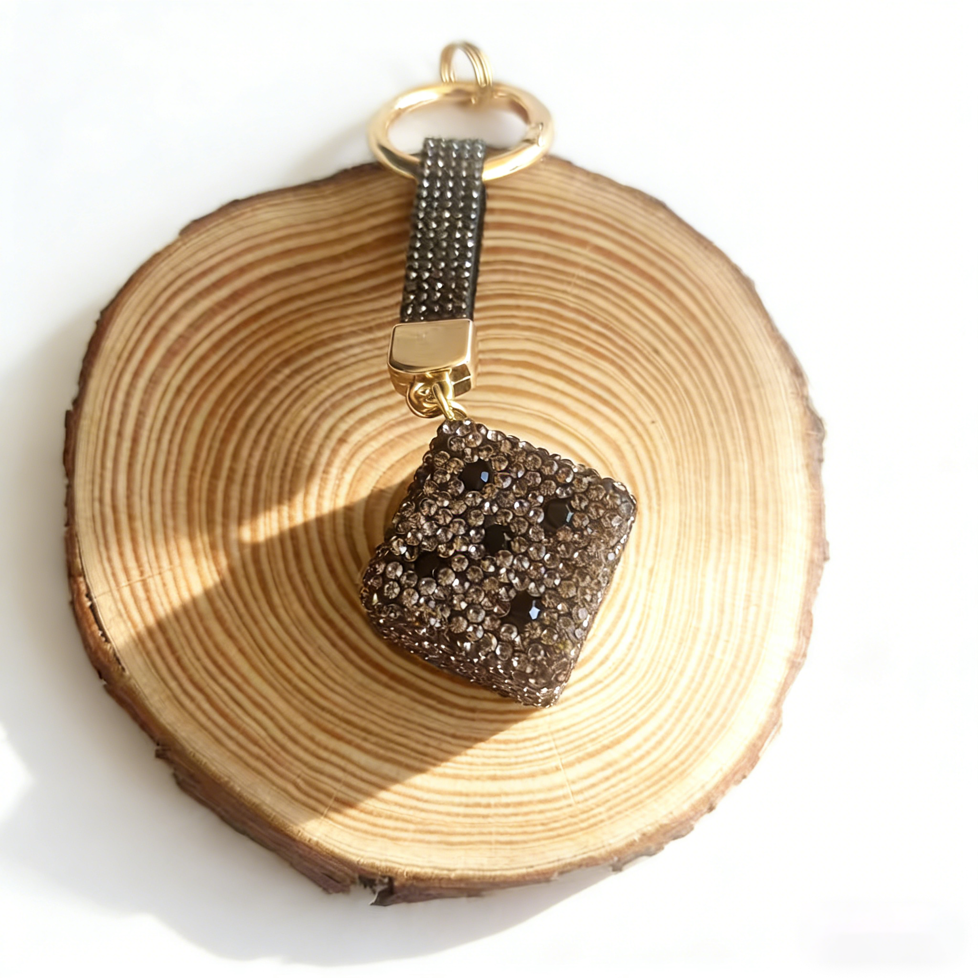 Handmade rhinestone dice pendant | Energy boost