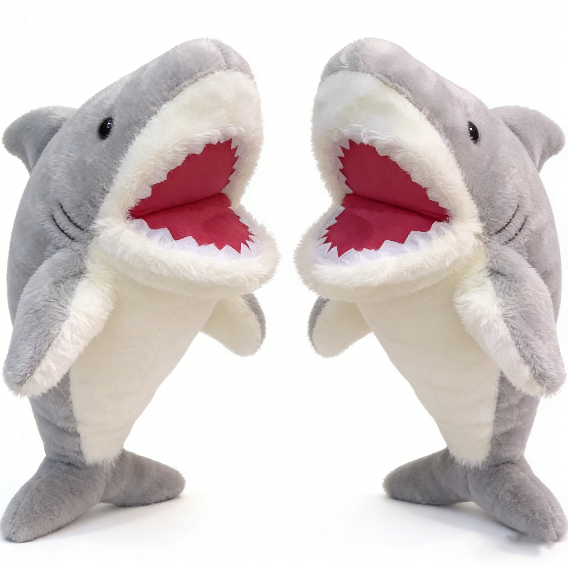 Cute Shark Hand Puppet Plush Toy - Soft Fluffy Animal Hand Puppets for Kids Toddlers, Interactive Puppet Show Toys, Gift for Boys Girls Birthday & Playtime