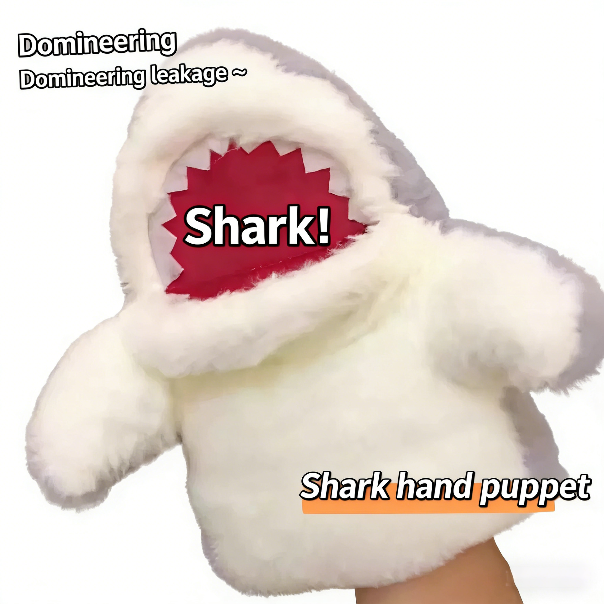 Cute Shark Hand Puppet Plush Toy - Soft Fluffy Animal Hand Puppets for Kids Toddlers, Interactive Puppet Show Toys, Gift for Boys Girls Birthday & Playtime