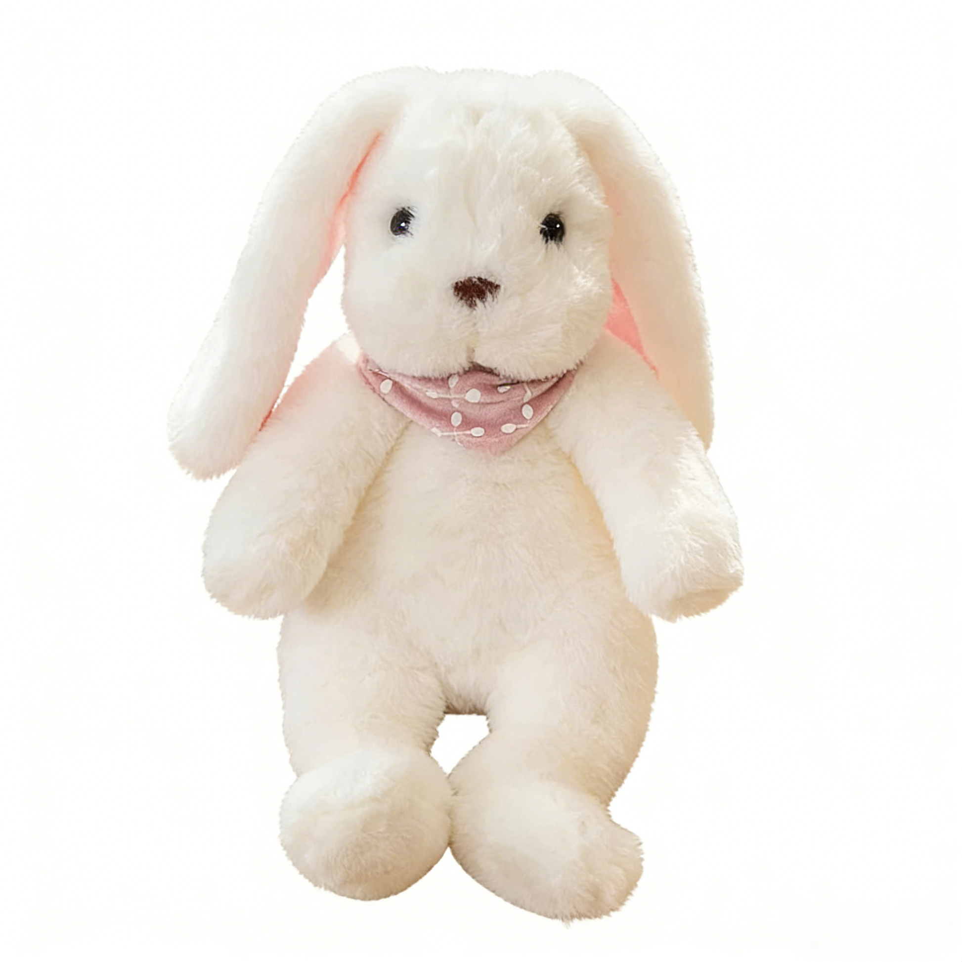 "Cute Long-Eared Bunny Plush Toy - Soft Stuffed Animal with Knit Sweater/Scarf | Adorable Kids Gift, Bedtime Companion (Multiple Colors)"