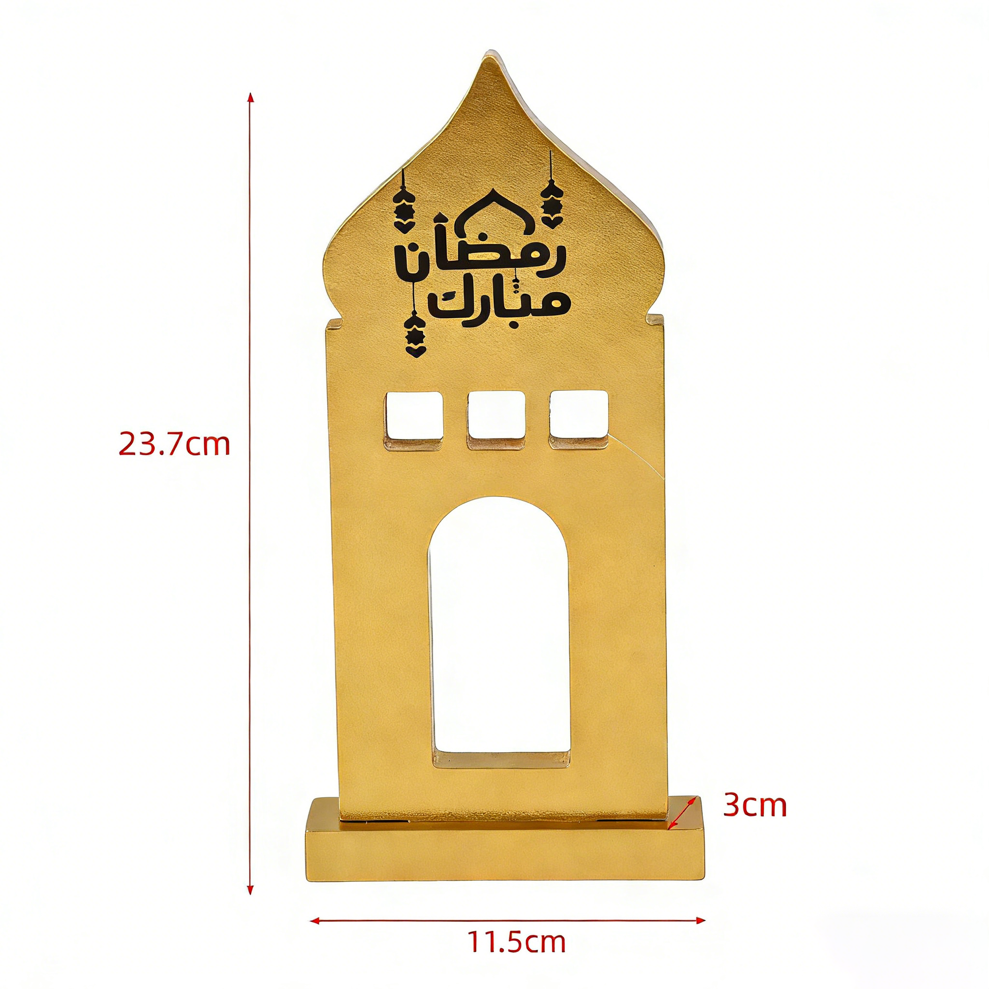 Islamic Castle Wood Decor | Ramadan Kareem Eid Mubarak Tabletop Ornament | Wealth-Attracting Home Accent for Prayer Corner & Festive Decor