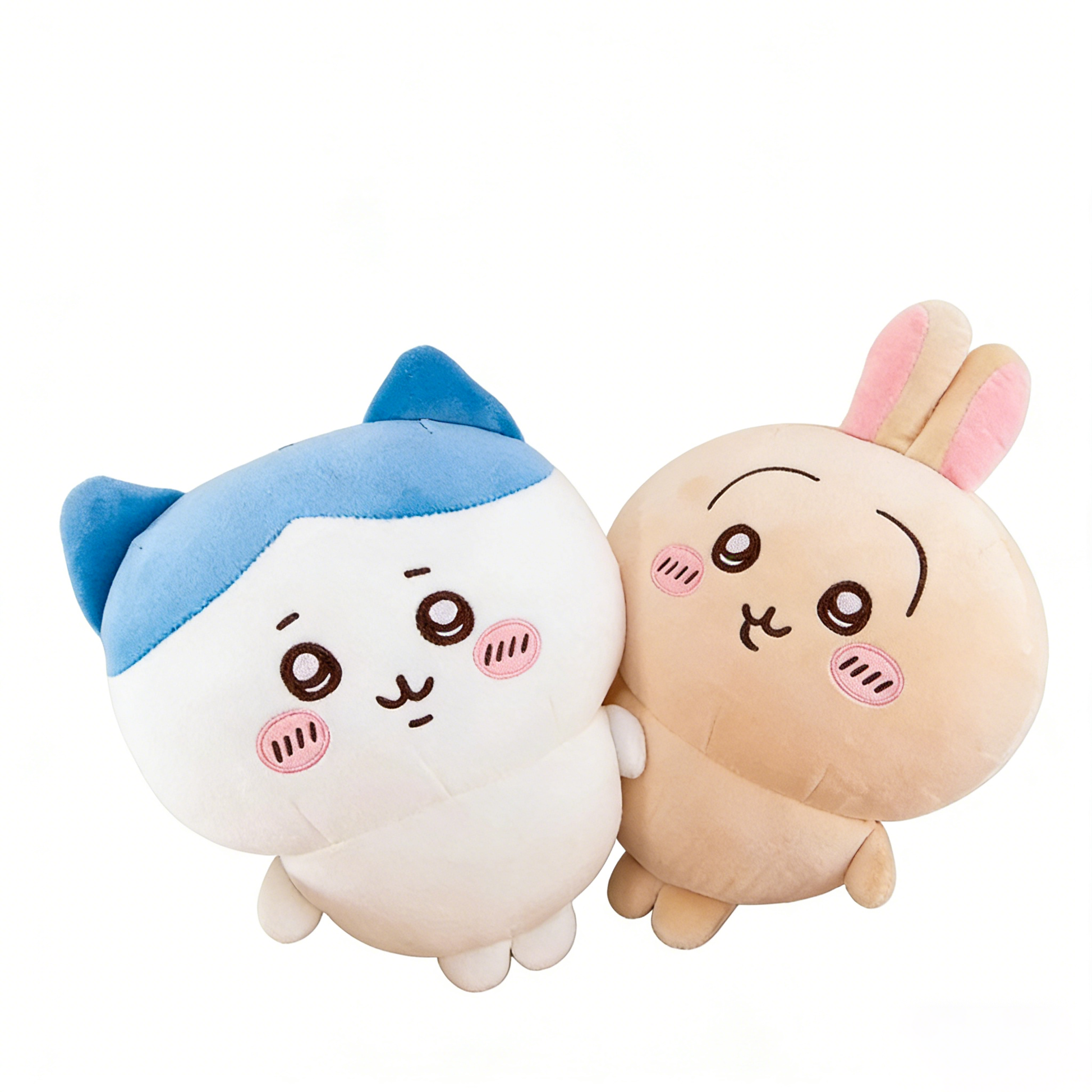 "Cute Round Animal Plush Toy Set  Soft Stuffed Bunny & Cat Plushies for Kids & Adults, Cuddly Cartoon Doll Gift for Bedroom Decor"