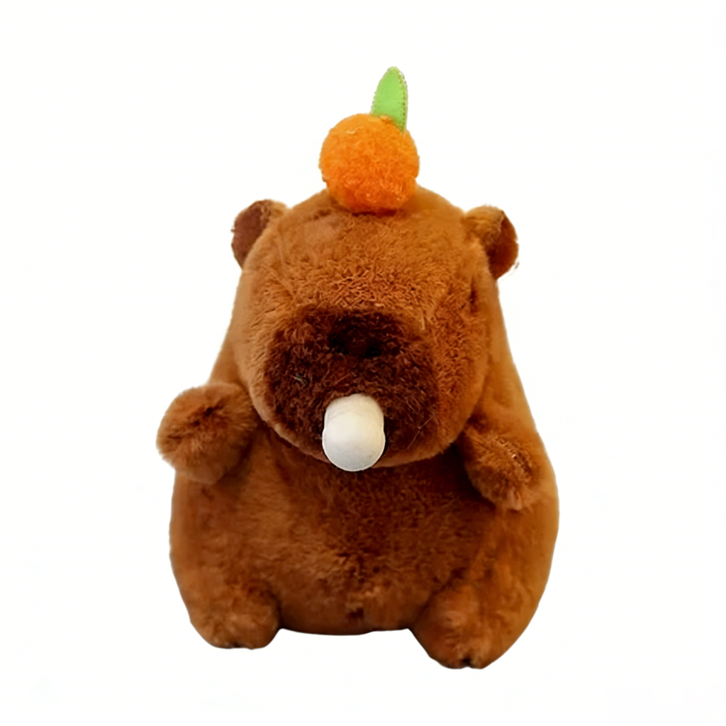 Cute 10" Kawaii Capybara Plush Toy - Orange Fruit Decor Stuffed Animal, Soft Huggable Capybara Doll for Kids/Adults, Cute Birthday Gift/Desk Decor