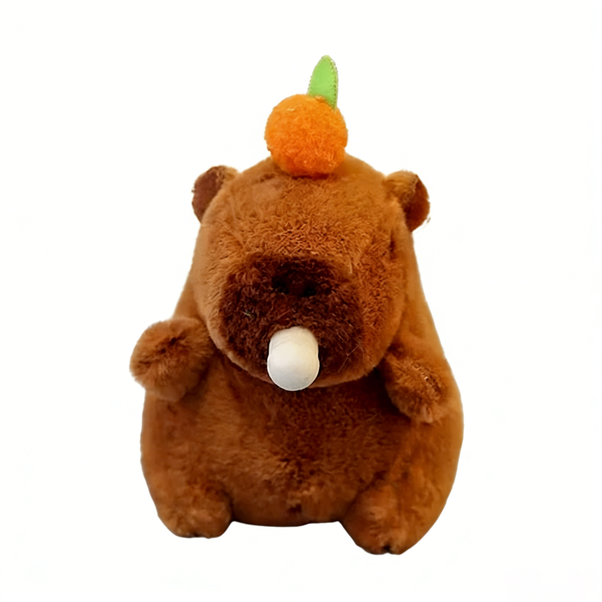Cute 10" Kawaii Capybara Plush Toy - Orange Fruit Decor Stuffed Animal, Soft Huggable Capybara Doll for Kids/Adults, Cute Birthday Gift/Desk Decor