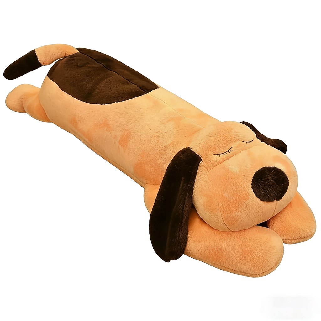 "Long Body Sleeping Dog Plush Pillow - Soft Stuffed Animal Cuddle Toy for Kids & Adults, Cute Dachshund Shaped Lumbar Support Pillow (Multiple Colors)"