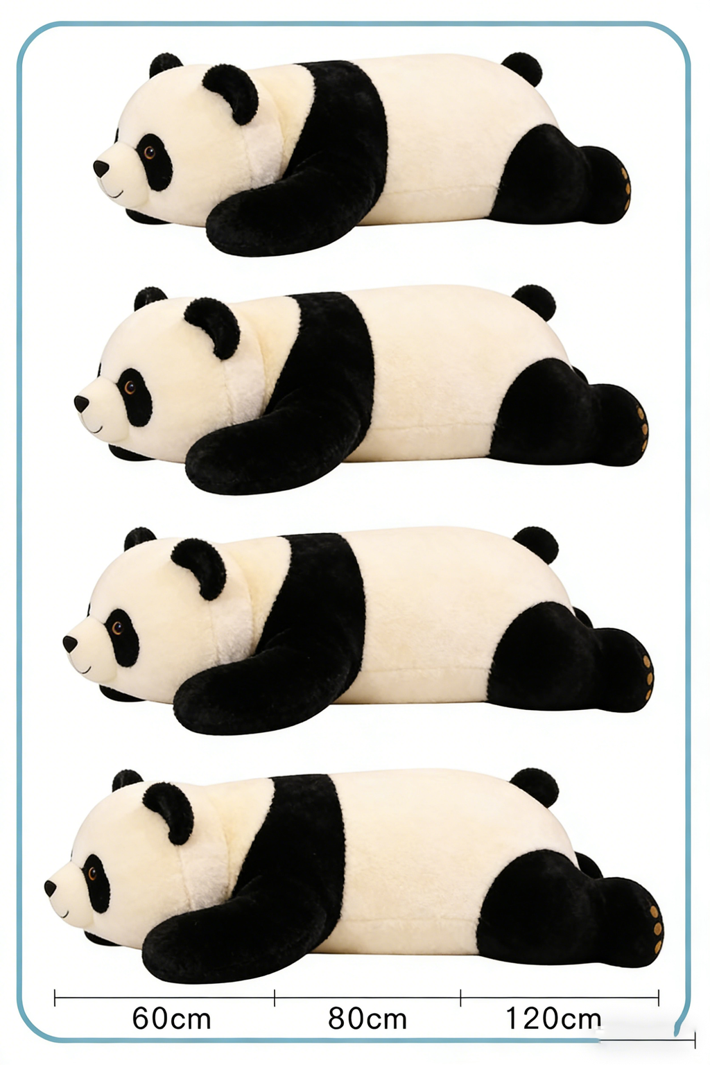 Giant Lazy Panda Plush Pillow - Soft Stuffed Animal Cuddly Toy for Bed, Sofa, Kids & Adults (Large Size, Lifelike Design)"