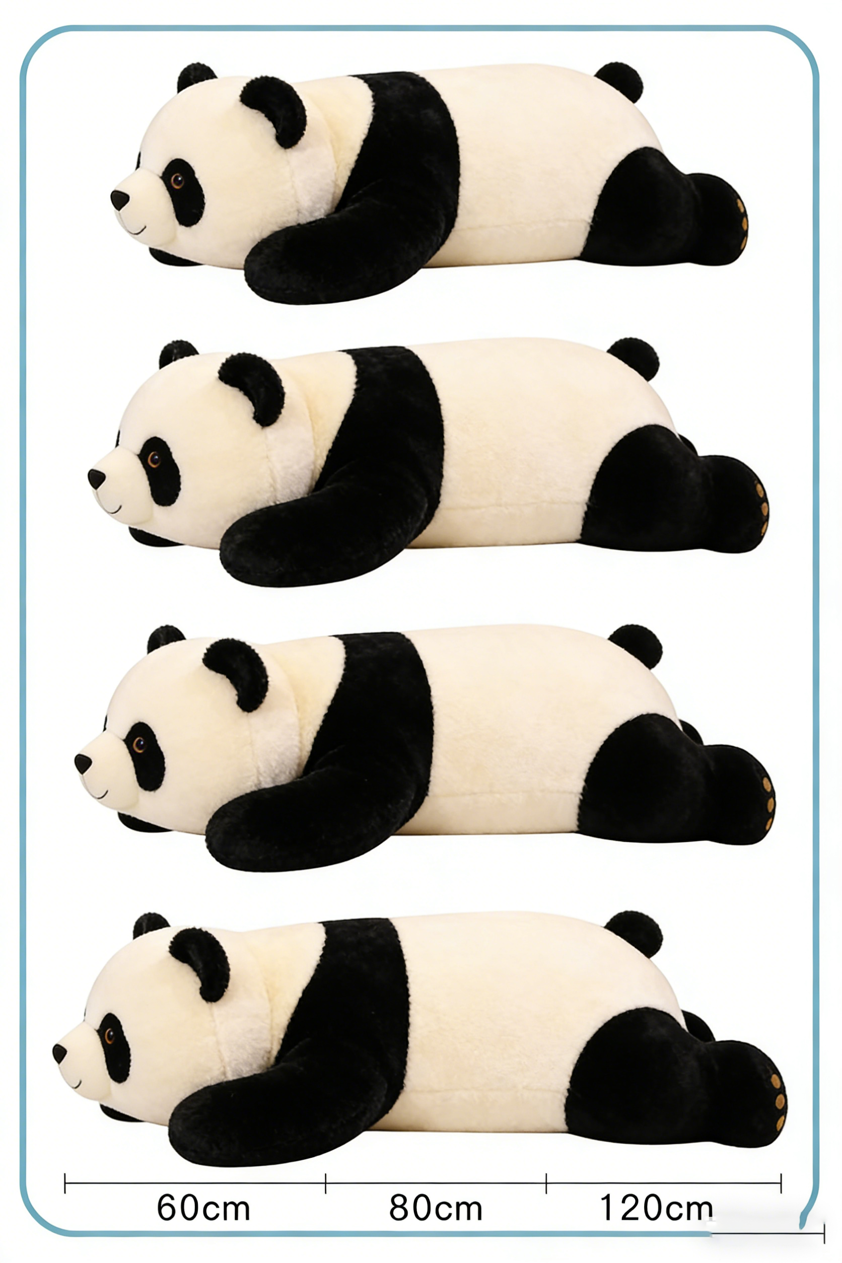Giant Lazy Panda Plush Pillow - Soft Stuffed Animal Cuddly Toy for Bed, Sofa, Kids & Adults (Large Size, Lifelike Design)"