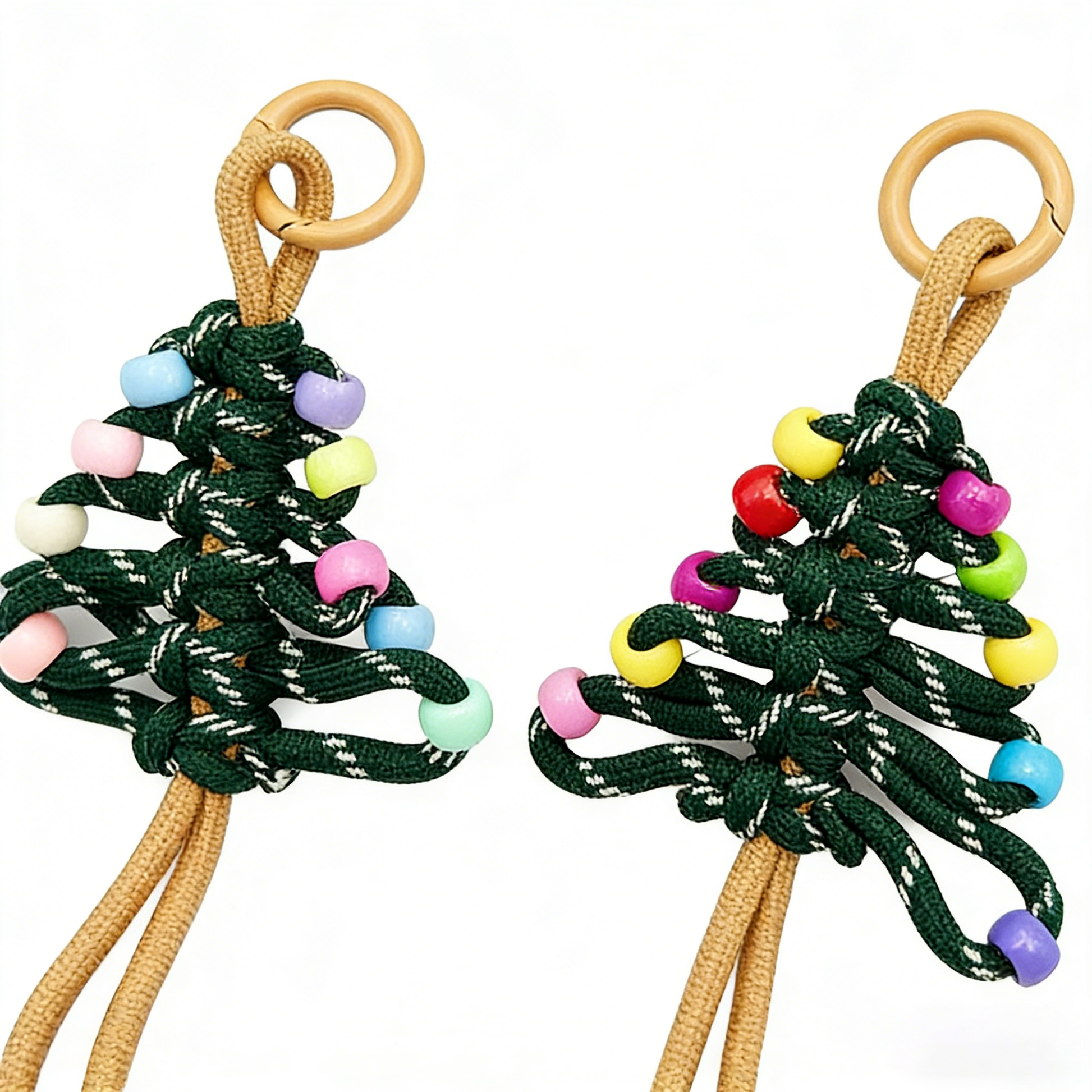 Chic Handmade Christmas Series Polyester Woven Charm | Minimalist Stylish Pendant for Bags & Effortless Looks