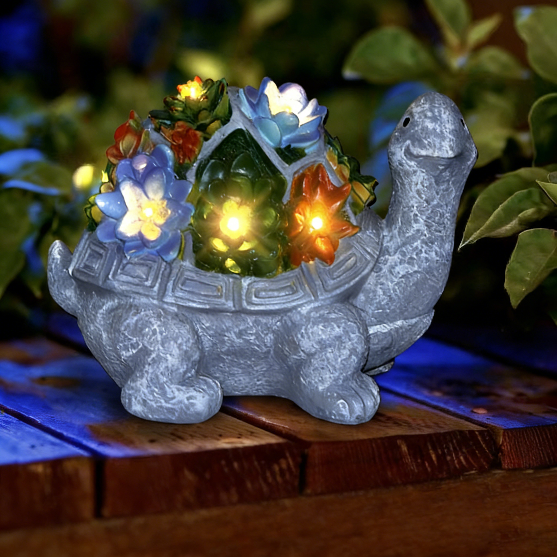 Solar Garden Lights Resin Elf Statue - Outdoor Decorative Solar-Powered LED Lights for Yard, Patio, Garden - Cute Resin Fairy/Elephant/Cat Figurine Solar Lamp (Waterproof, Auto On/Off)