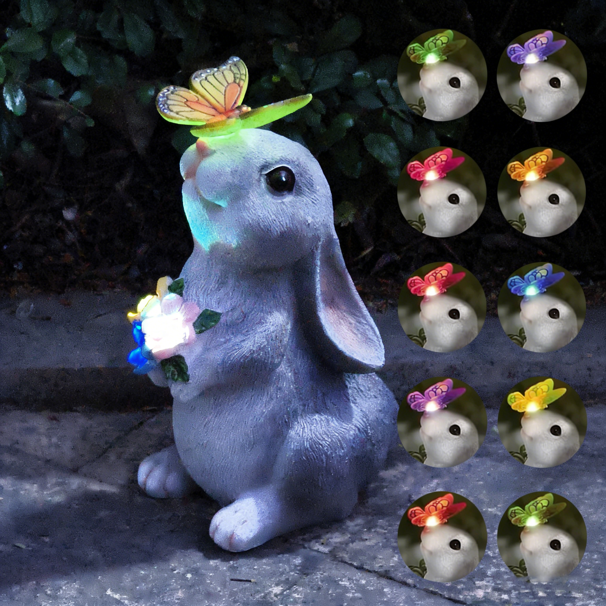 Solar Garden Lights Resin Elf Statue - Outdoor Decorative Solar-Powered LED Lights for Yard, Patio, Garden - Cute Resin Fairy/Elephant/Cat Figurine Solar Lamp (Waterproof, Auto On/Off)