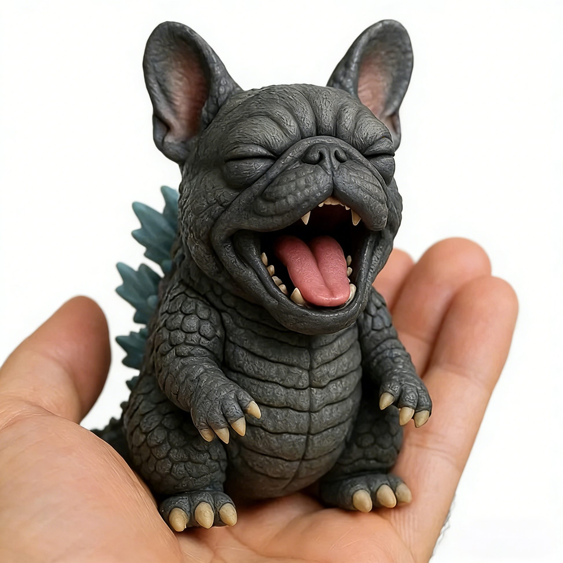 Cute Monster Dog Figurine - Gojira-Inspired Puppy Statue, Collectible Animal Decor for Desk, Shelf, or Unique Gift