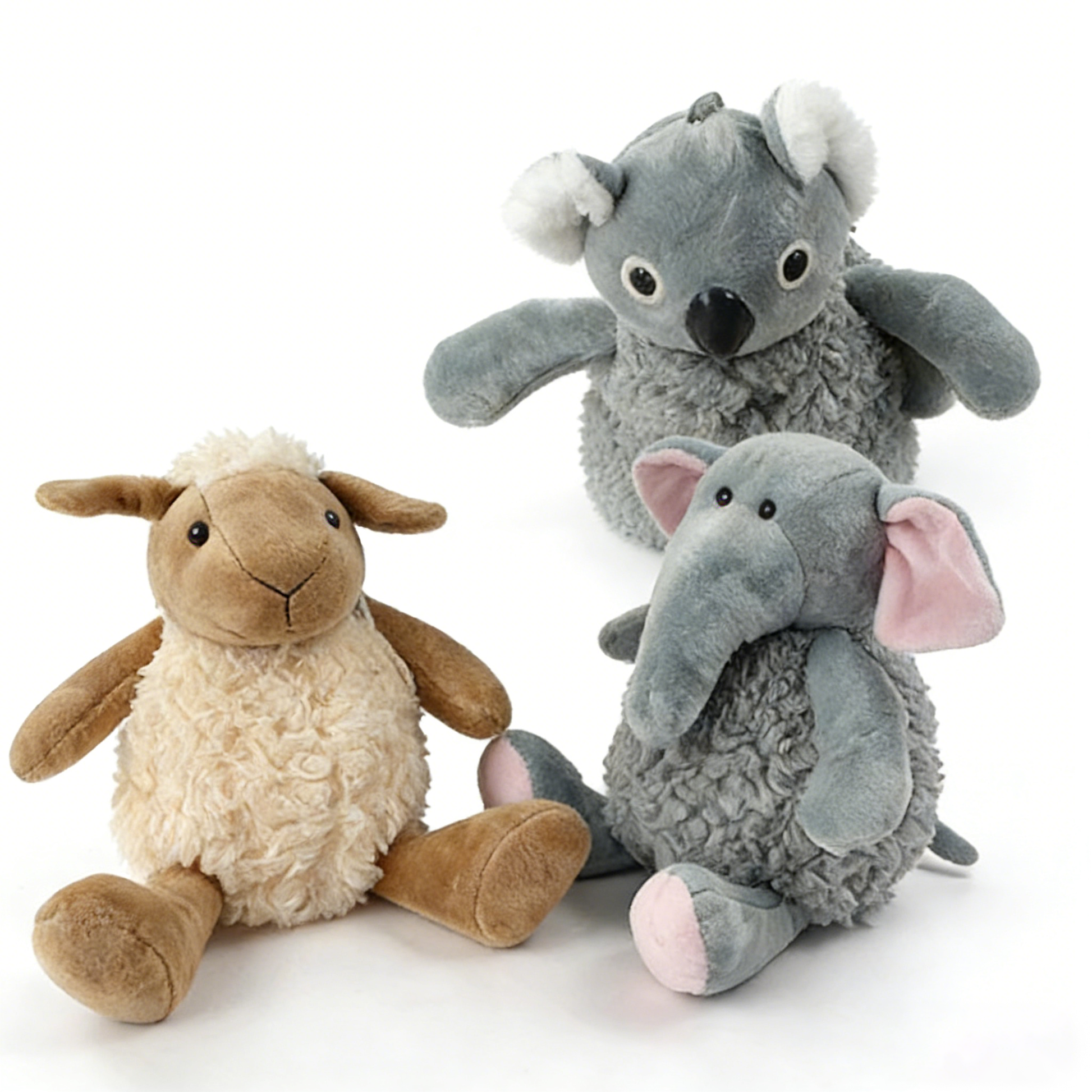 "Cute Farm & Wildlife Plush Toy  Soft Sheep, Elephant & Koala Stuffed Animals for Kids, Cuddly Plushies Gift for Bedroom Decor"