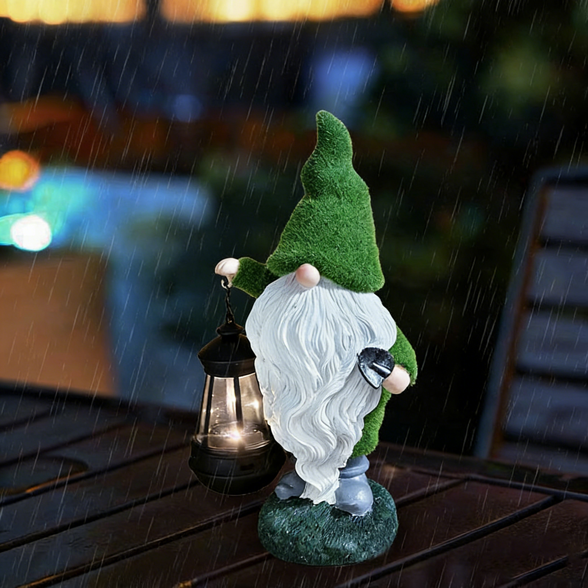 Solar Garden Lights Resin Elf Statue - Outdoor Decorative Solar-Powered LED Lights for Yard, Patio, Garden - Cute Resin Fairy/Elephant/Cat Figurine Solar Lamp (Waterproof, Auto On/Off)