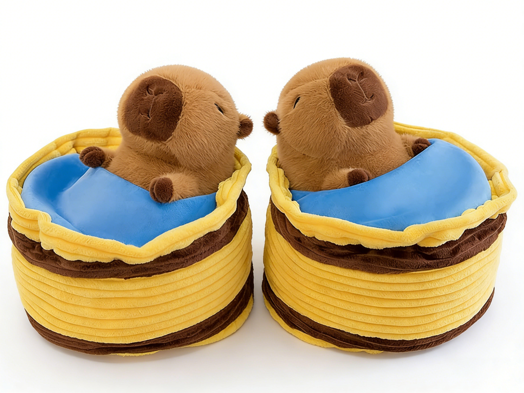 Cute Capybara Plush Toy with Cozy Bathtub Bed - Soft Stuffed Animal for Kids & Adults, Huggable Companion Gift
